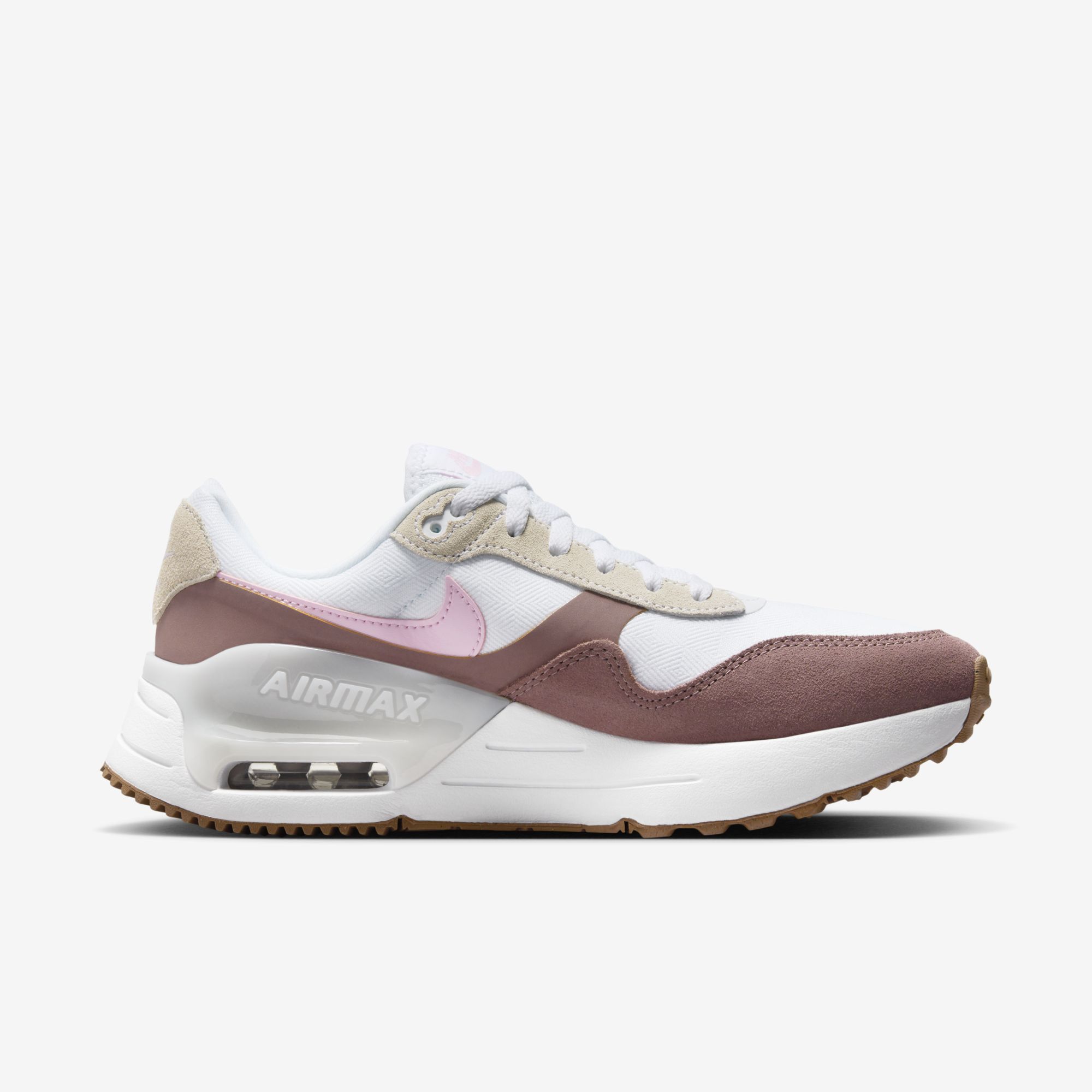 Nike Air Max SYSTM, Blanco/Malva Ahumado/Marrón Goma Mediano/Rosa Espuma, hi-res