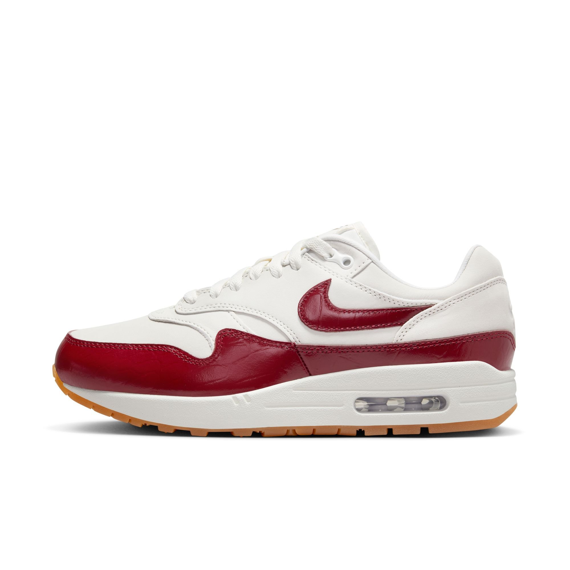 Nike Air Max 1 LX, Vela/Vela/Goma Marrón claro/Rojo equipo, hi-res