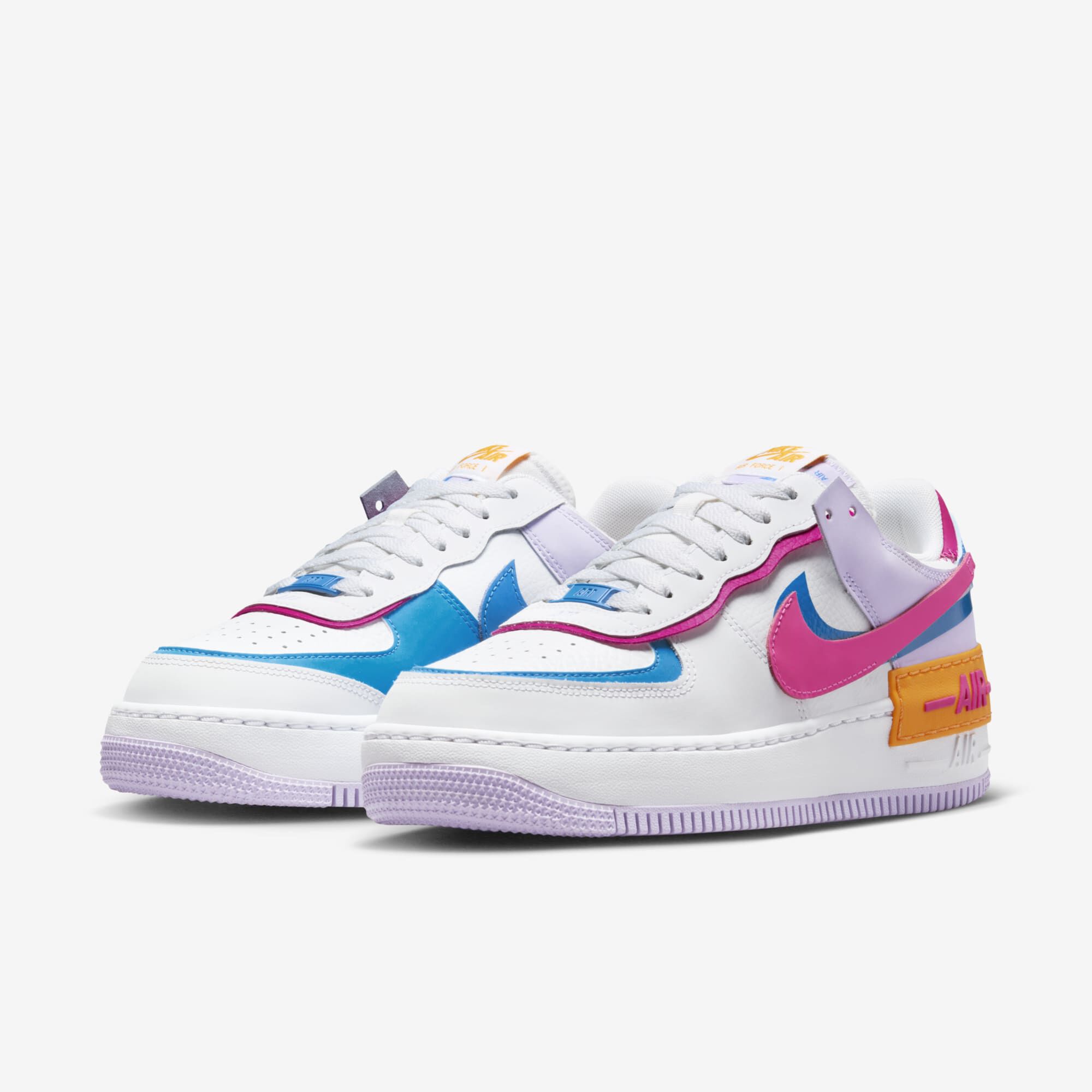 Nike Air Force 1 Shadow, Blanco/Rosa Alquimia-Azul Fotográfico, hi-res