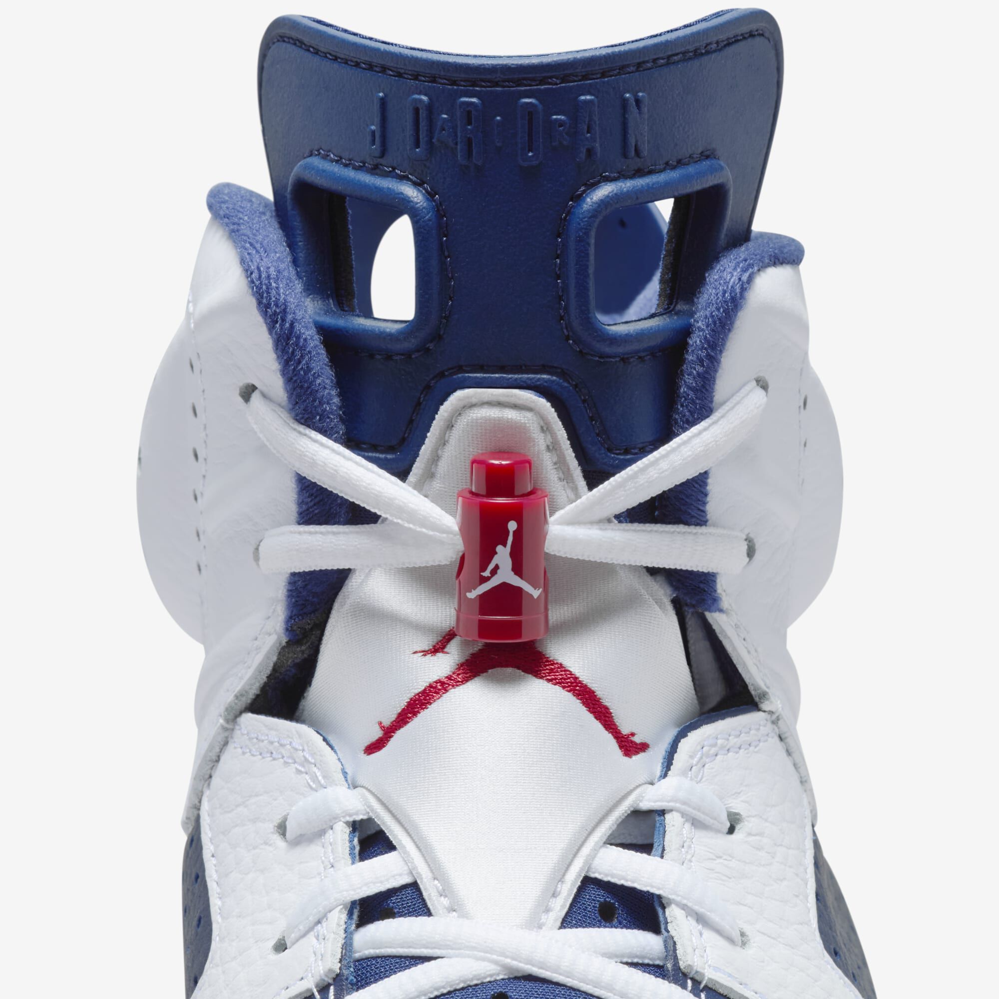 Air Jordan 6 Retro, Blanco/Azul Marino Medianoche/Rojo Universitario, hi-res