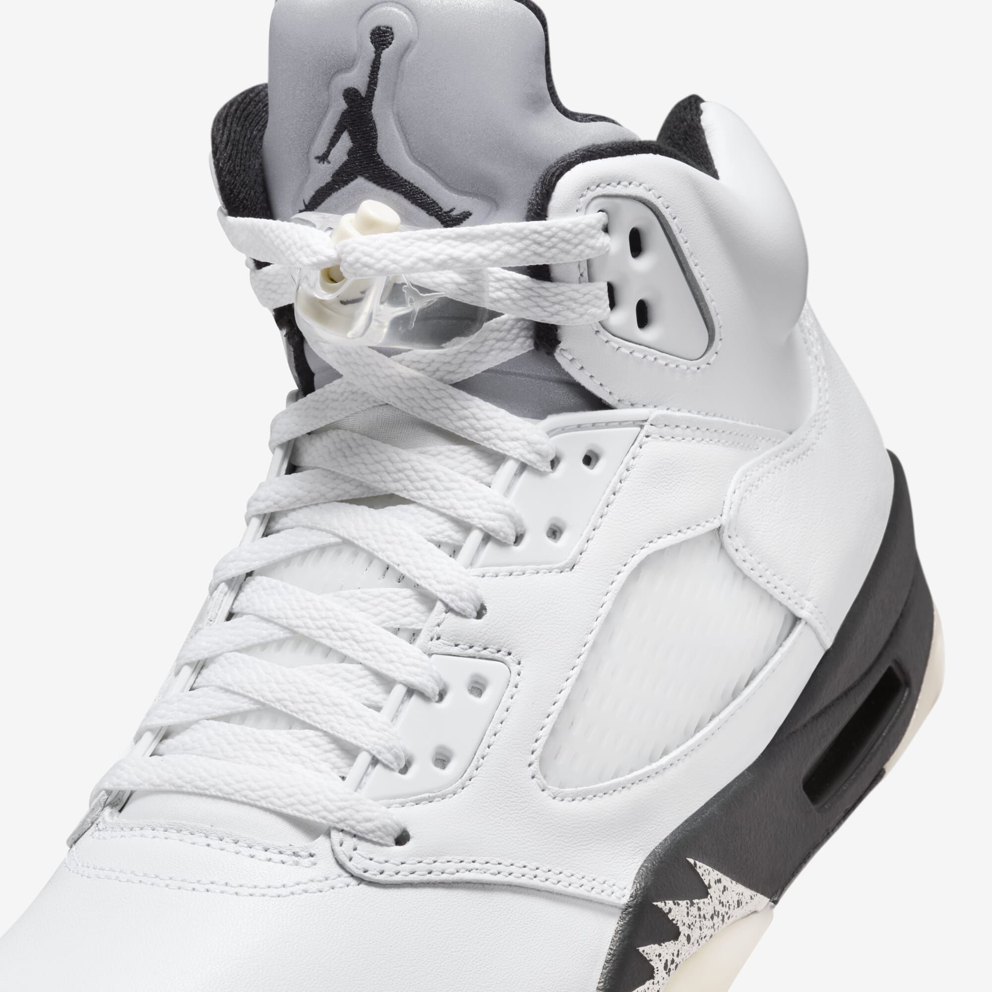 Air Jordan 5 Retro, Blanco/Vela/Plata Metalizado/Negro, hi-res