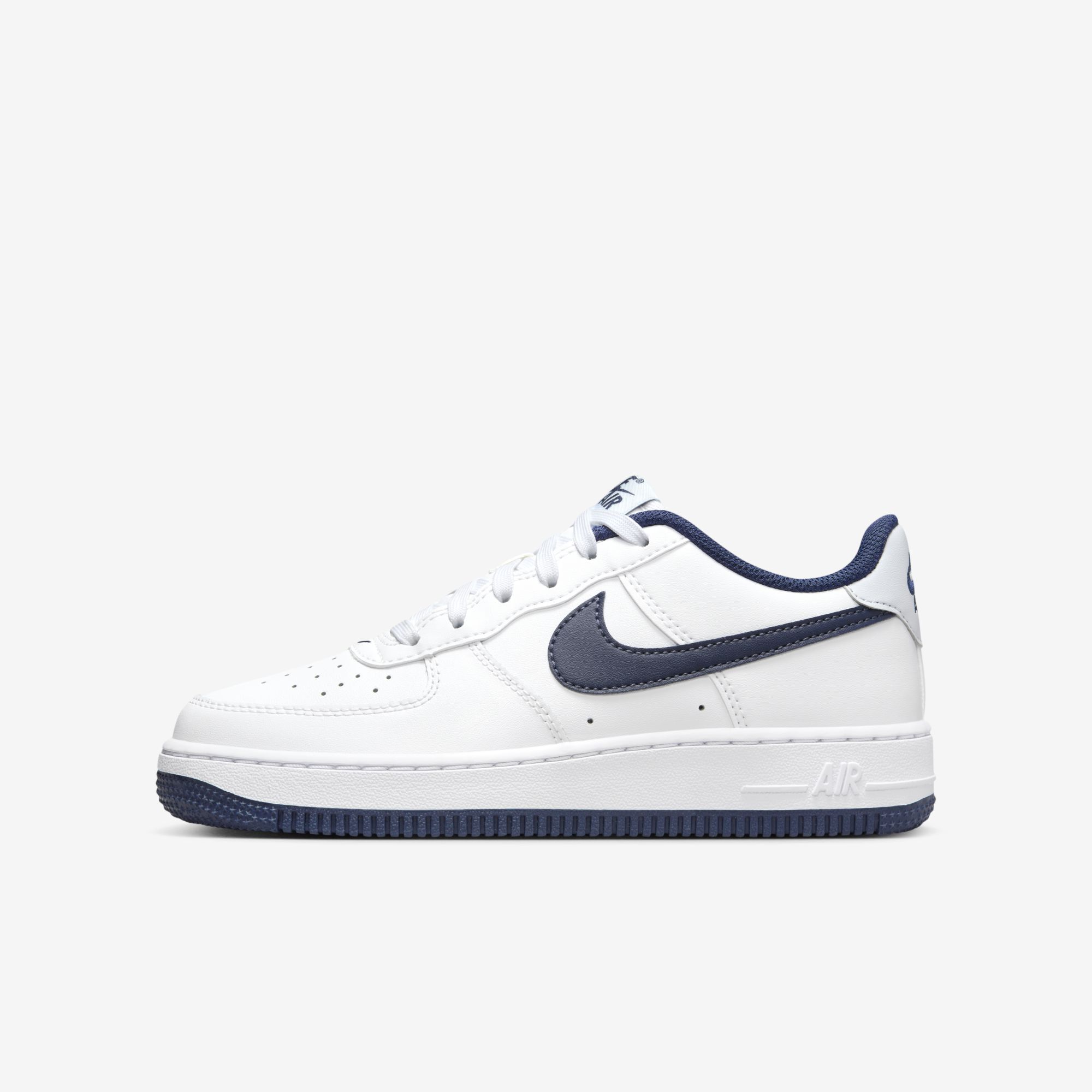 Nike Air Force 1, Blanco/Gris Fútbol/Marino Noche, hi-res