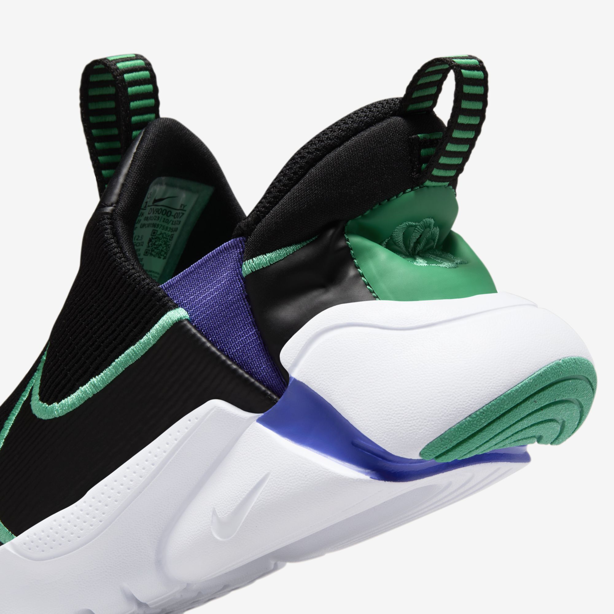 Nike Flex Plus 2, Negro/Verde Estadio-Blanco-Violeta Persa, hi-res