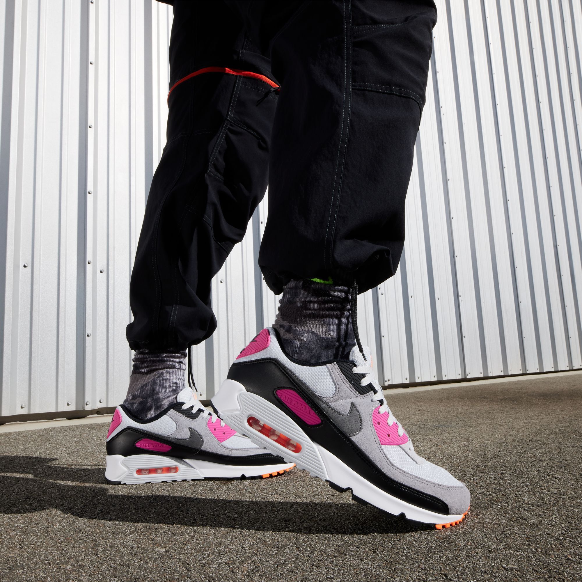 Nike Air Max 90, Platino Puro/Rosa Alquimia/Naranja Total/Gris Azulado, hi-res