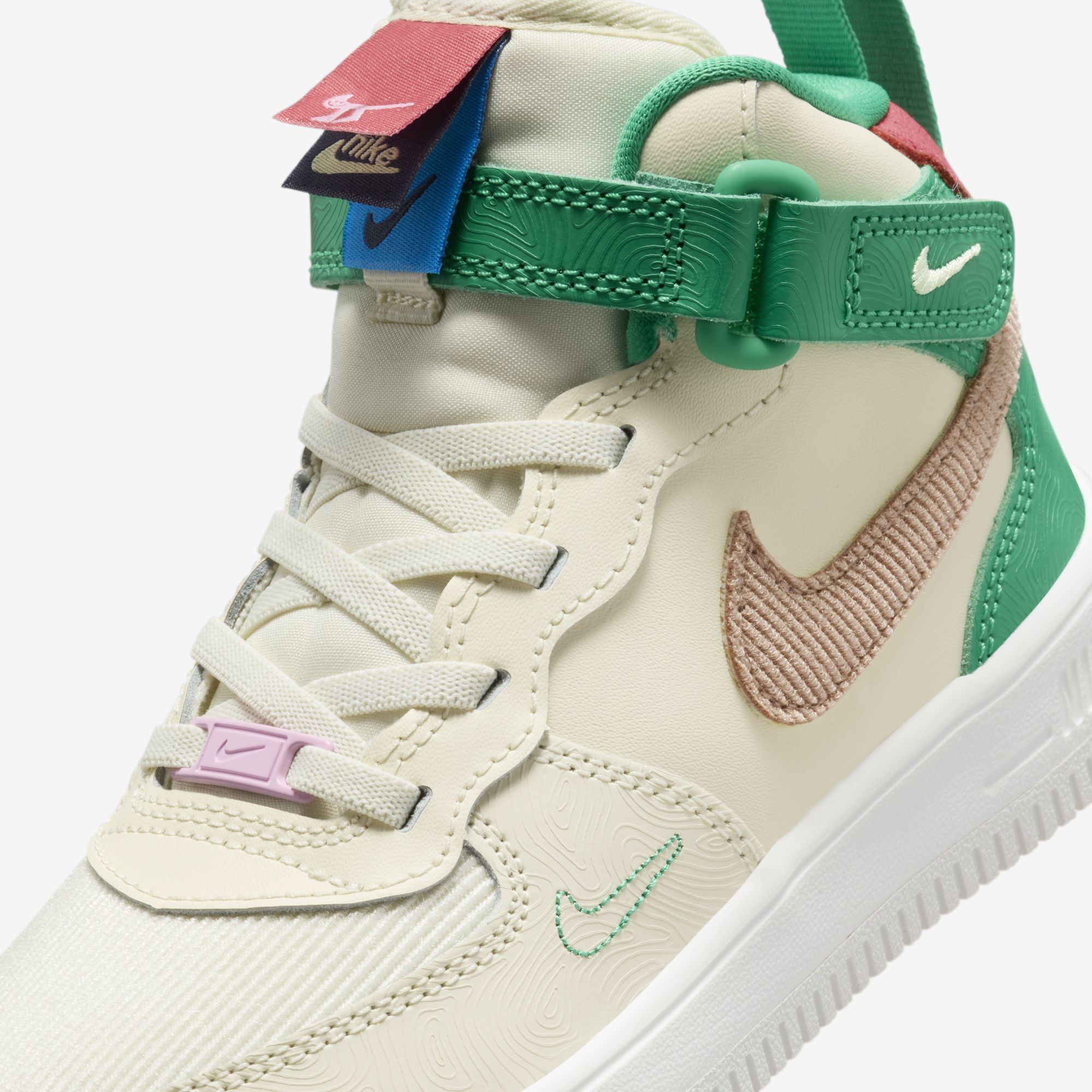 Nike Force 1 Mid SE EasyOn, Leche De Coco/Cáñamo-Rosa, hi-res