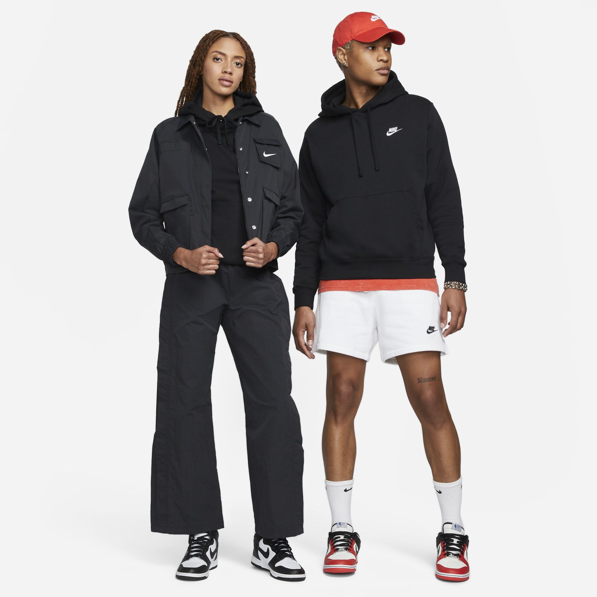 Nike Sportswear Club Fleece, Negro/Negro/Blanco, hi-res