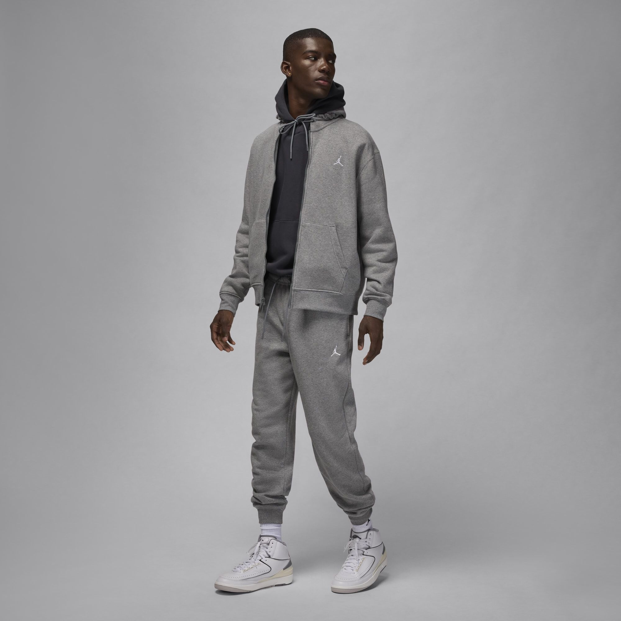 Jordan Brooklyn Fleece, Carbono Brezo/Blanco, hi-res