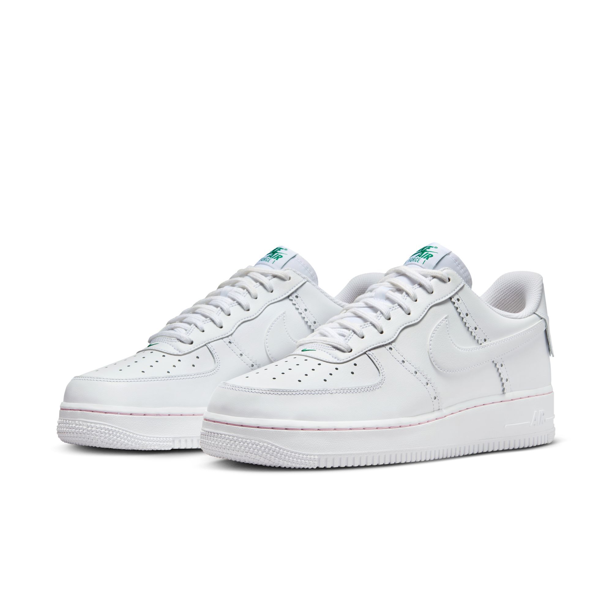 Nike Air Force 1 '07 LV8, Blanco/Blanco-Rosa Medio Suave-Malaquita, hi-res