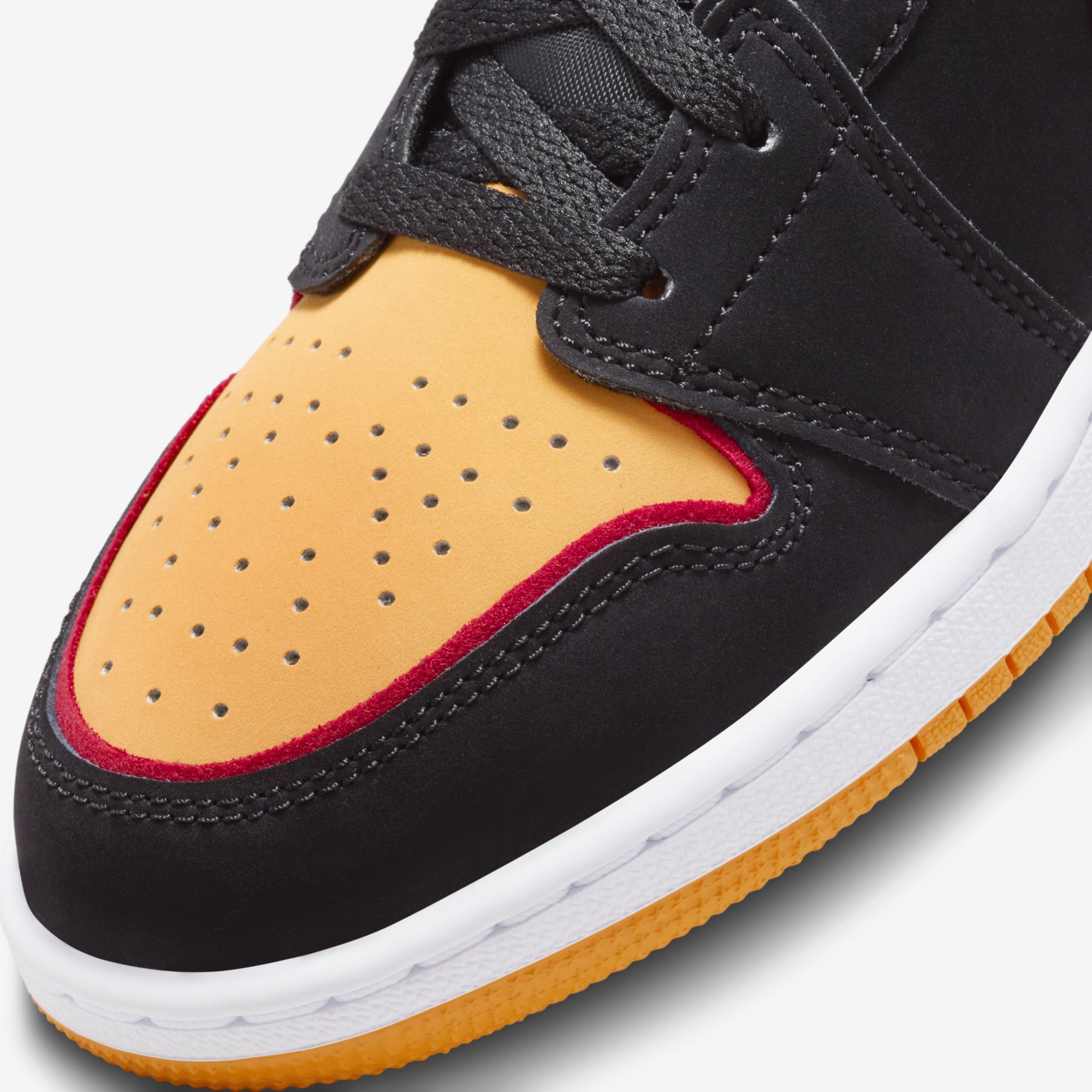 Air Jordan 1 Mid SE, Negro/Rojo cardenal/Blanco/Naranja intenso, hi-res