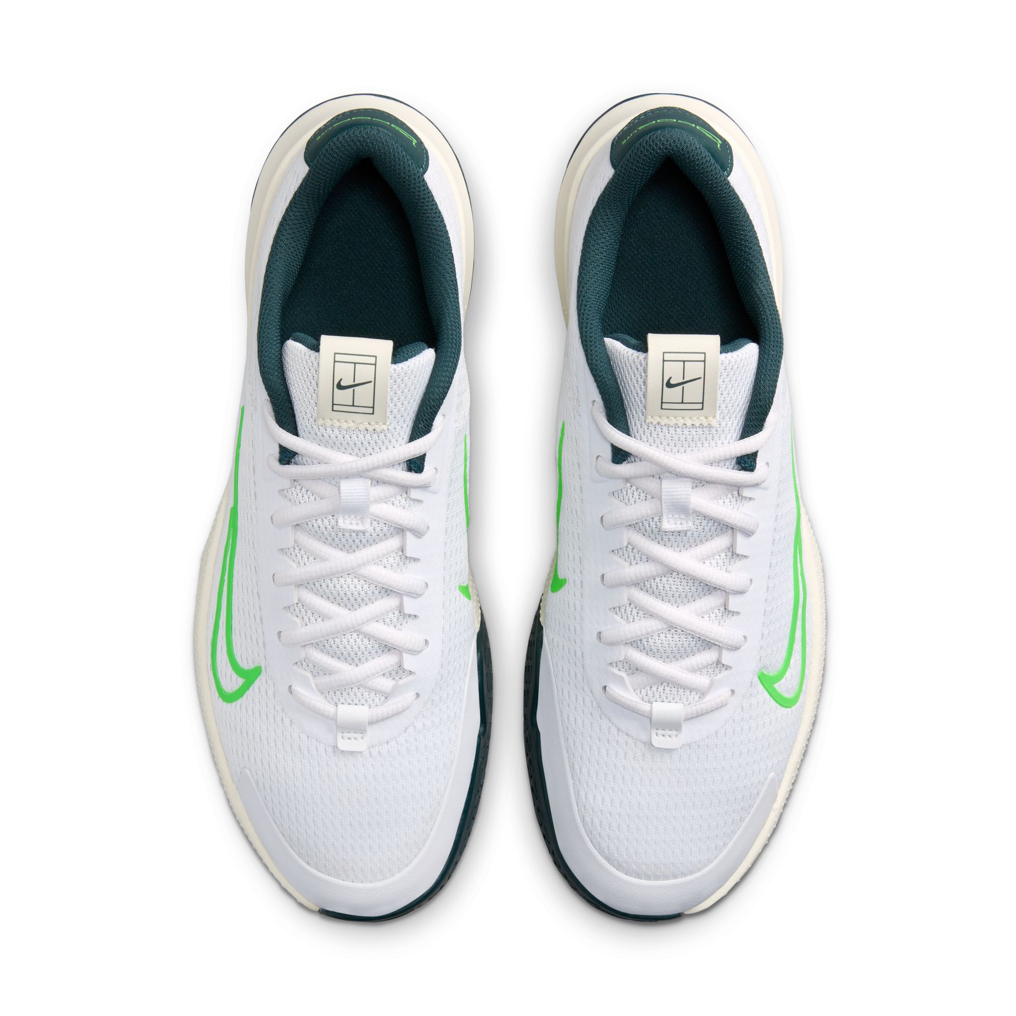 NikeCourt Vapor Lite 2, Blanco/Huelga Verde-Selva Profunda, hi-res