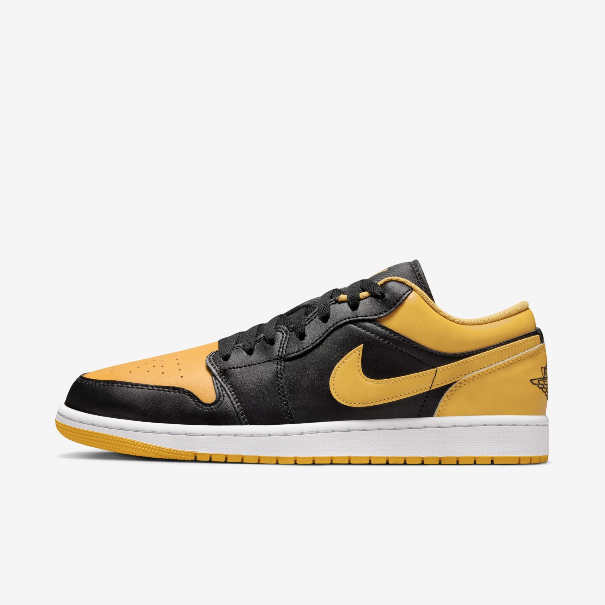 Air Jordan 1 Low, Negro/Blanco/Amarillo Ocre, hi-res