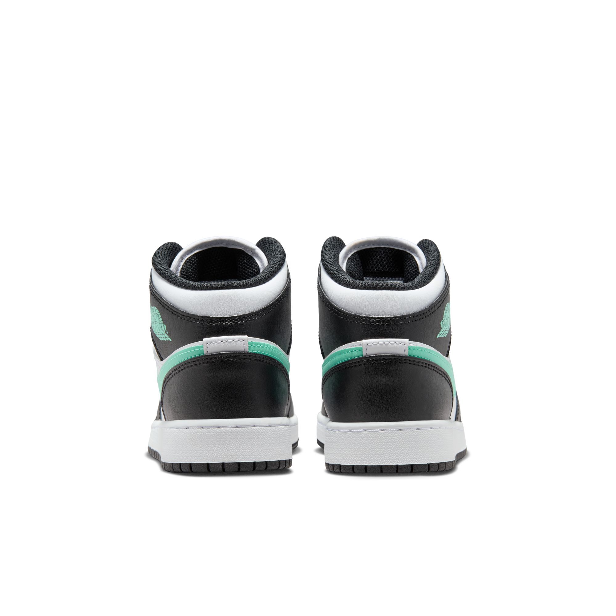 Air Jordan 1 Mid, Blanco/Negro/Verde Resplandor, hi-res