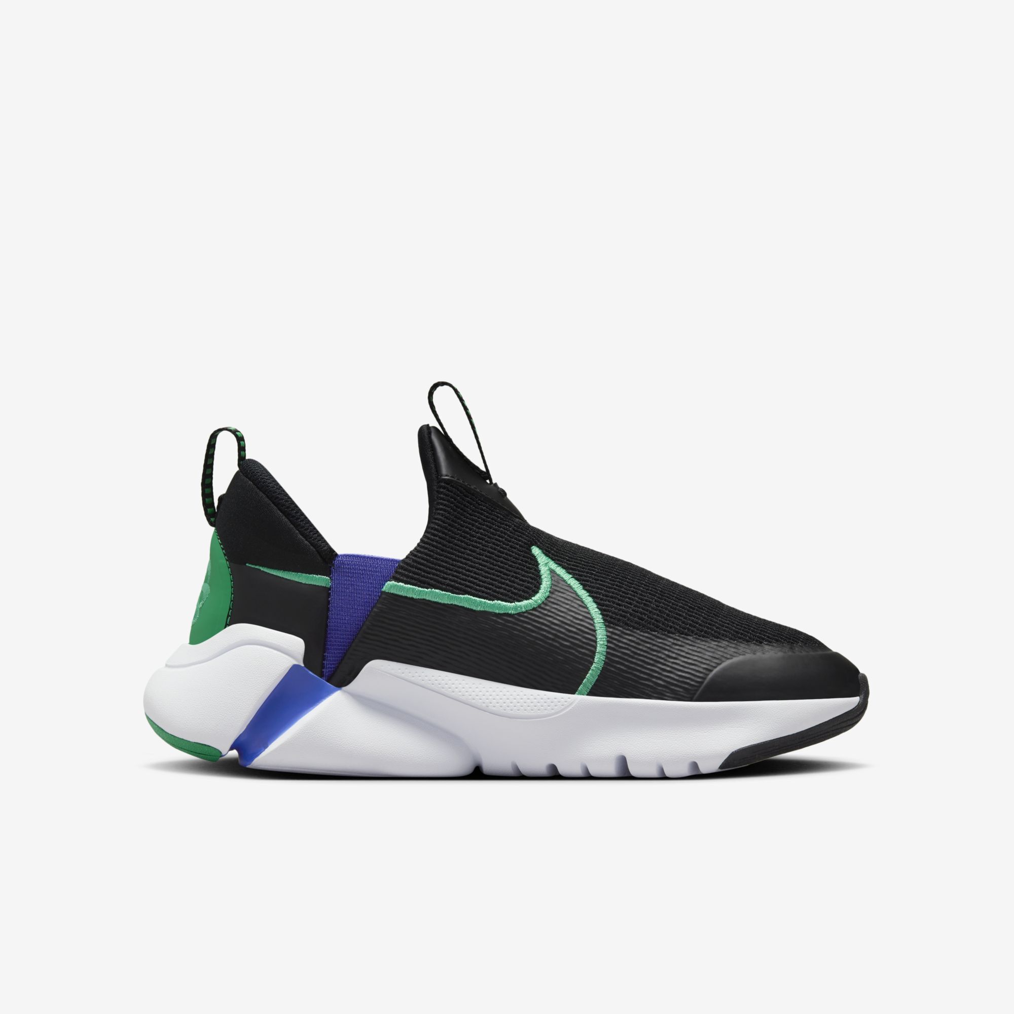 Nike Flex Plus 2, Negro/Verde Estadio-Blanco-Violeta Persa, hi-res