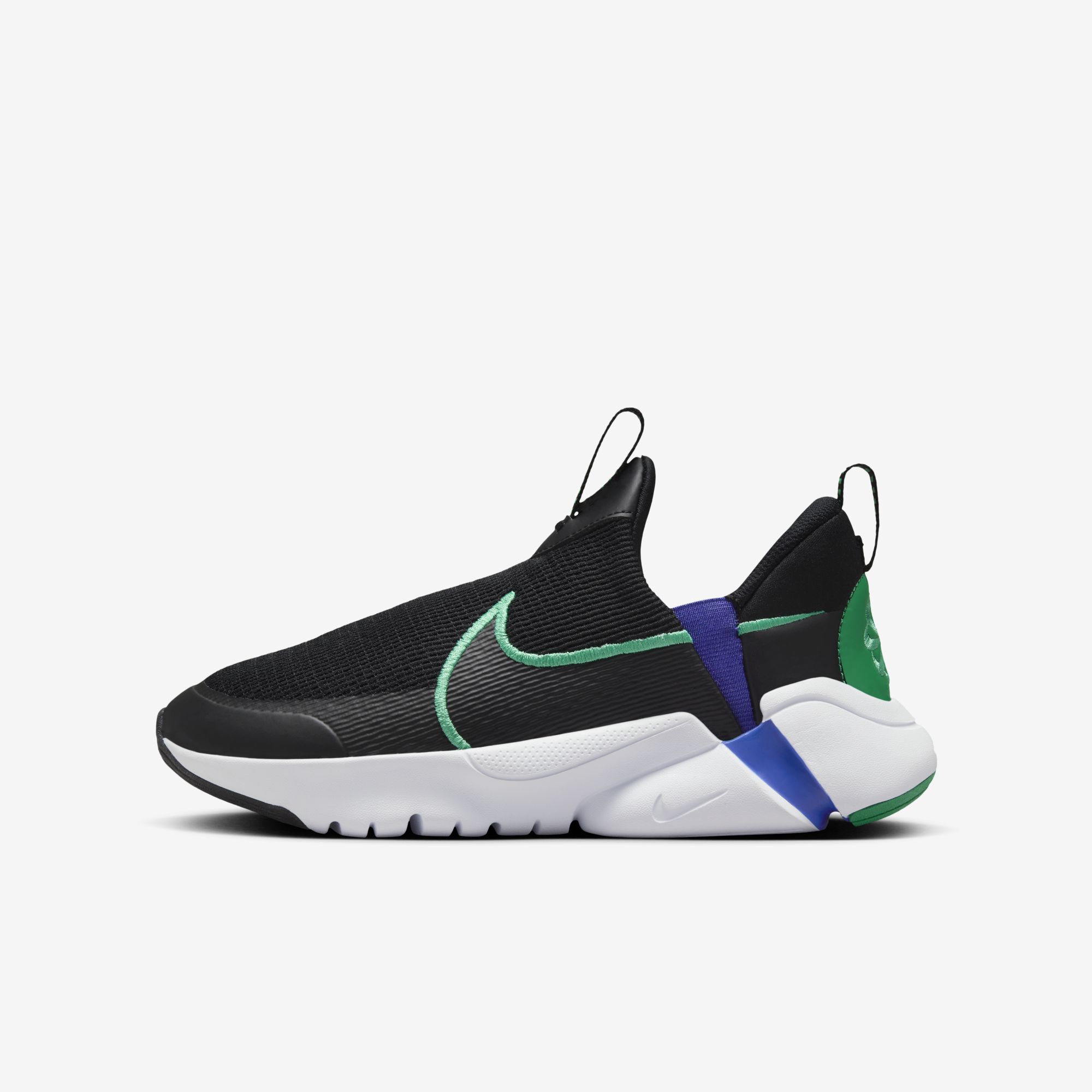 Nike Flex Plus 2, Negro/Verde Estadio-Blanco-Violeta Persa, hi-res