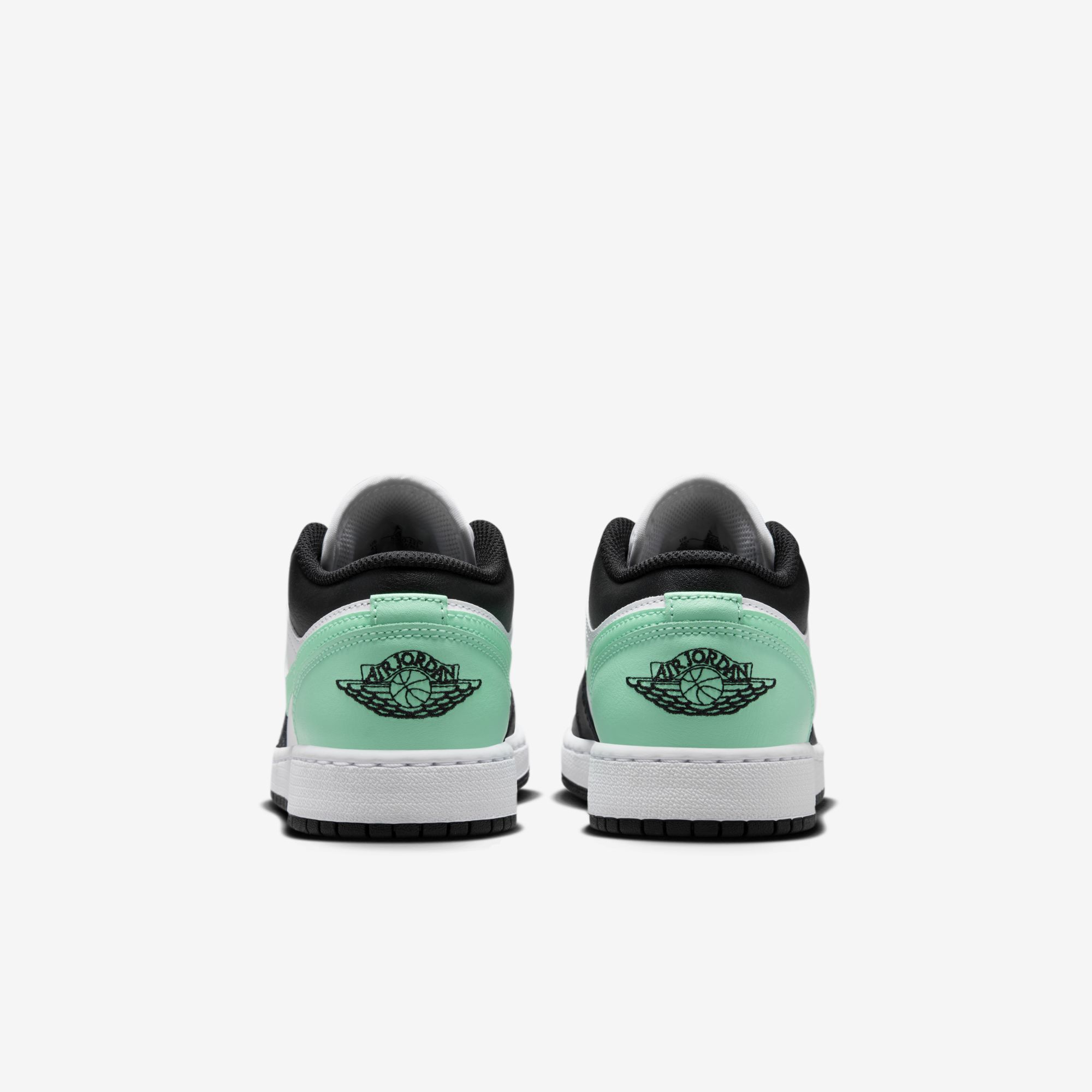 Air Jordan 1 Low, Blanco/Negro-Verde Brillo, hi-res