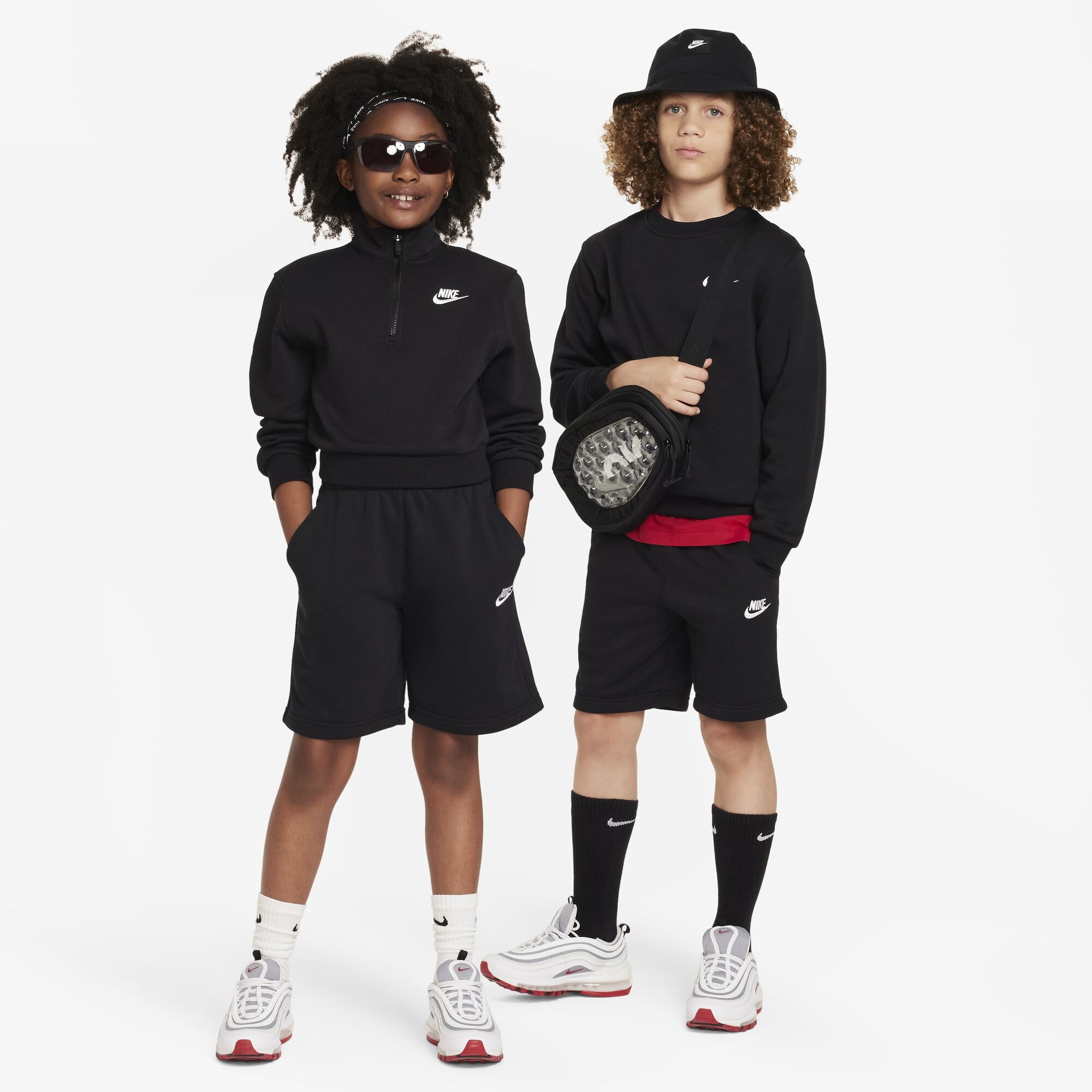 Nike Sportswear Club Fleece, Negro/Blanco, hi-res