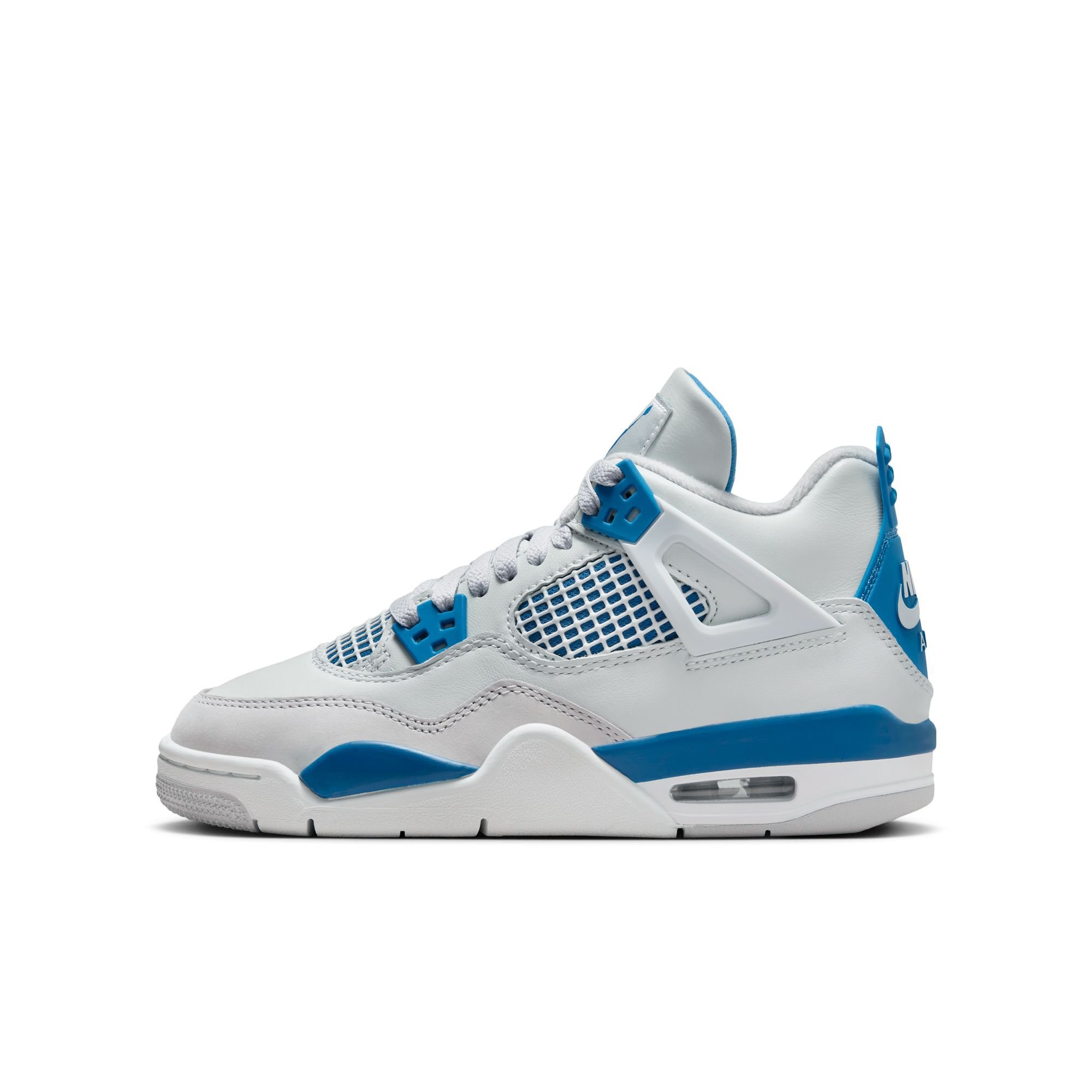 Air Jordan 4 Retro, Blanco Roto/Azul Militar-Gris Neutro, hi-res