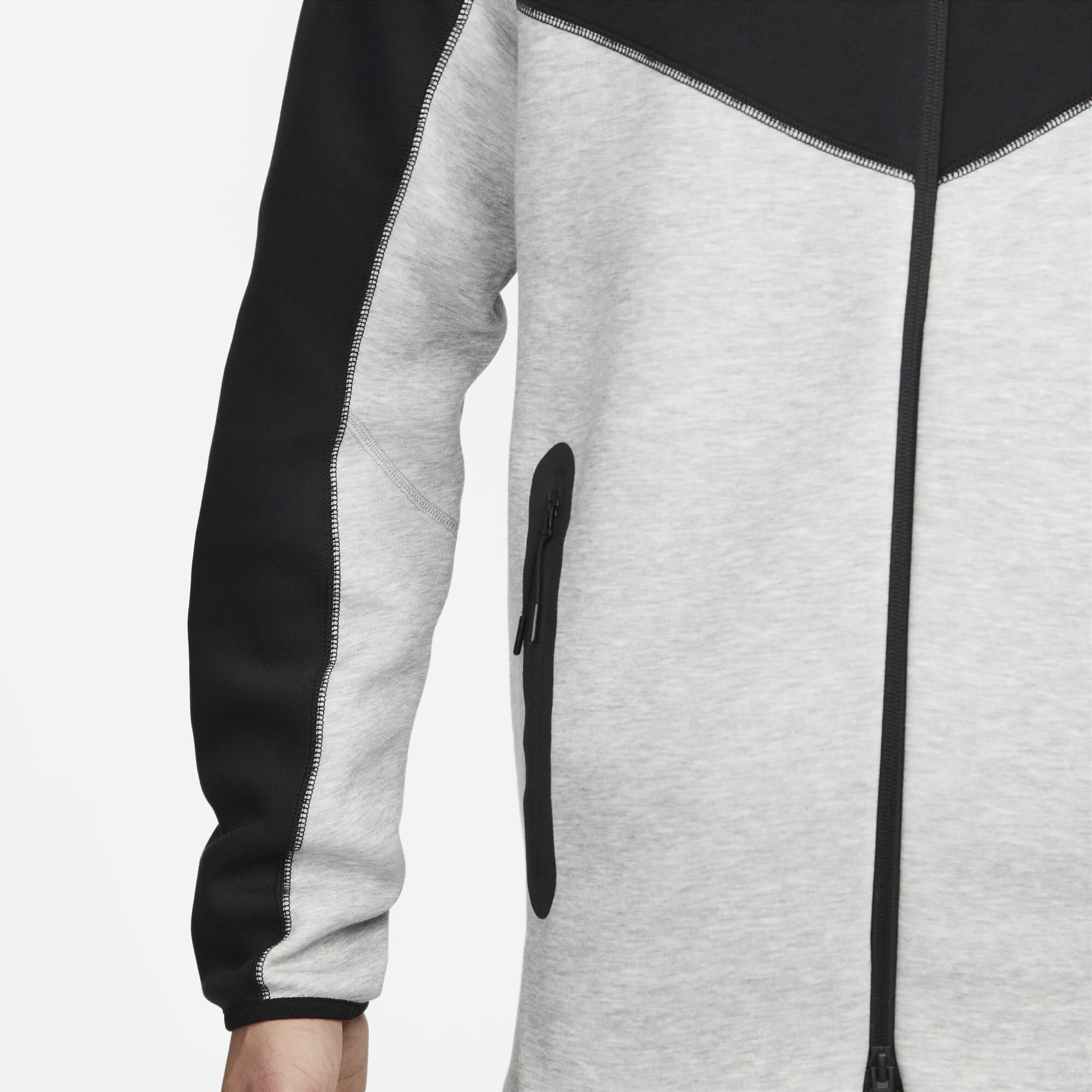 Nike Sportswear Tech Fleece Windrunner, Gris Oscuro Jaspeado/Negro/Blanco, hi-res