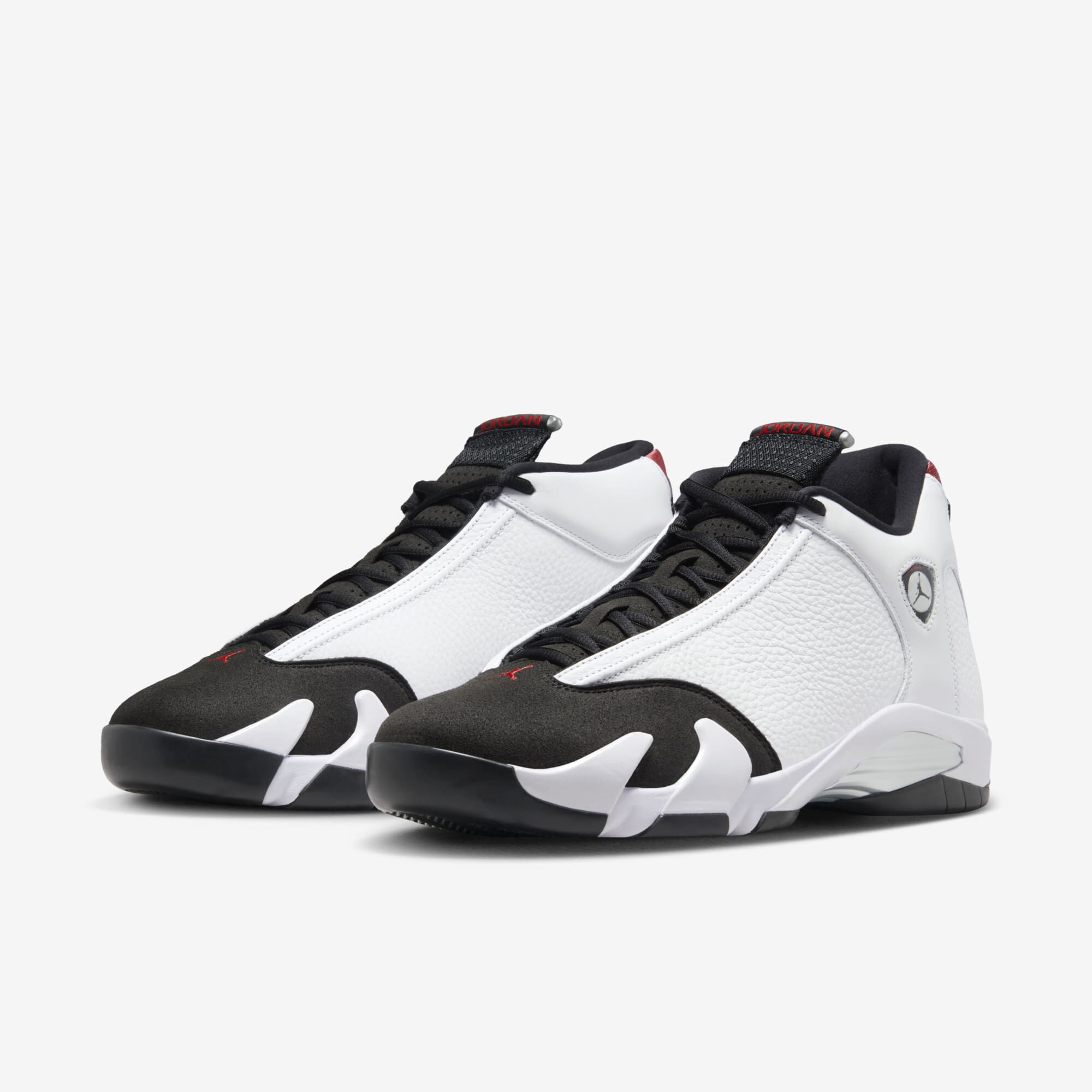 Air Jordan 14 Retro, Blanco/Negro/Plata Metalizado/Rojo Universidad, hi-res