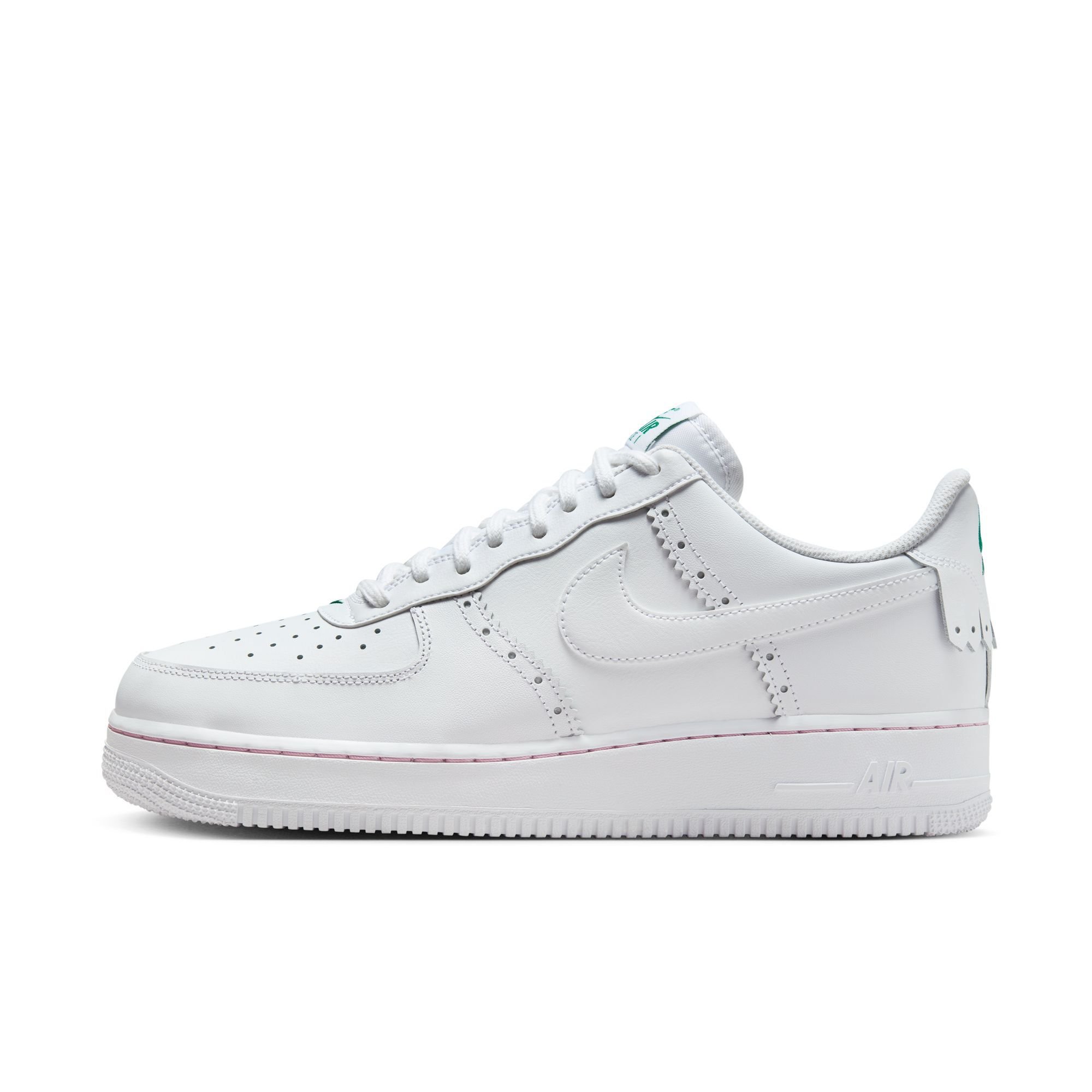 Nike Air Force 1 '07 LV8, Blanco/Blanco-Rosa Medio Suave-Malaquita, hi-res