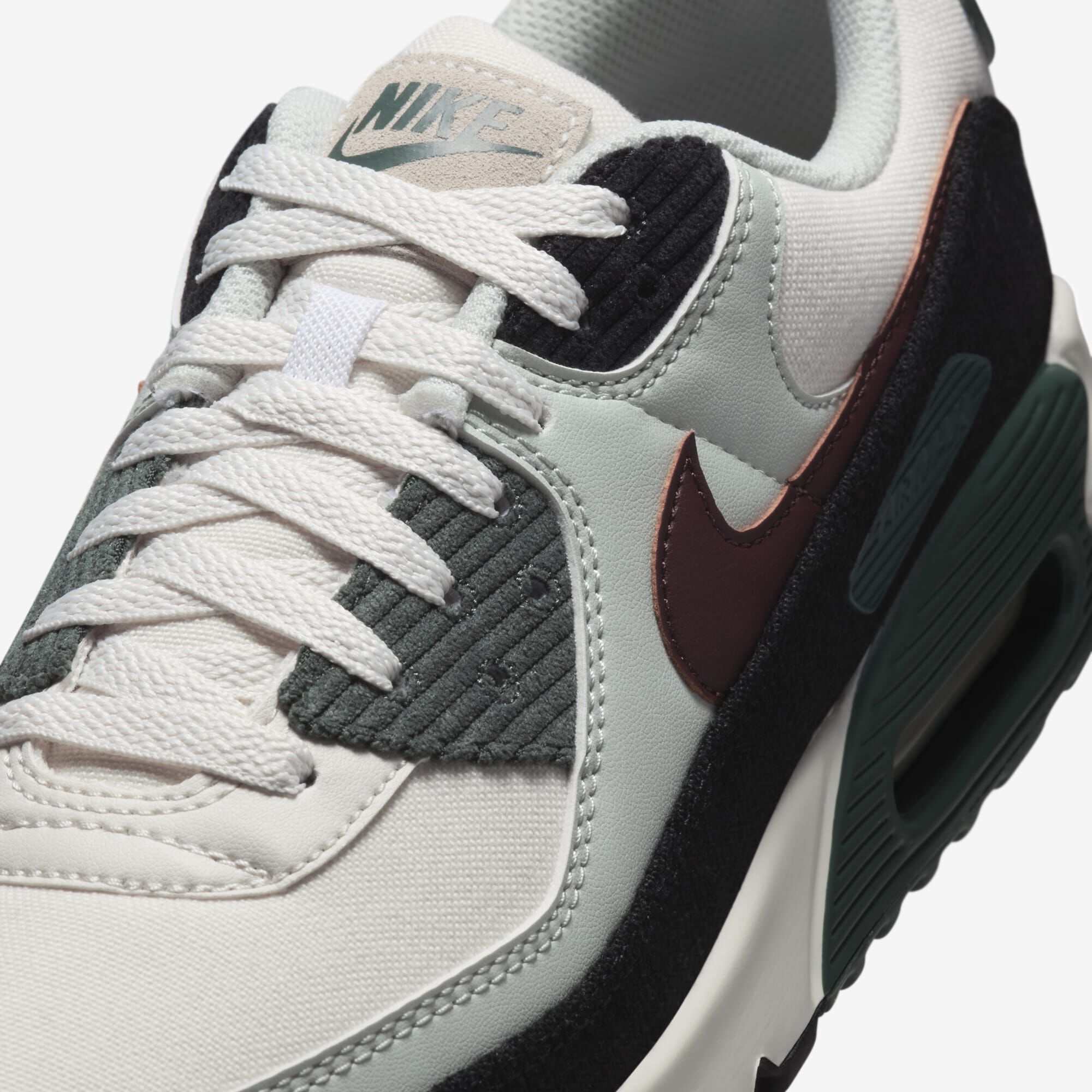 Nike Air Max 90 Premium, Fantasma/Verde Vintage/Negro/Burdeos Enérgico, hi-res