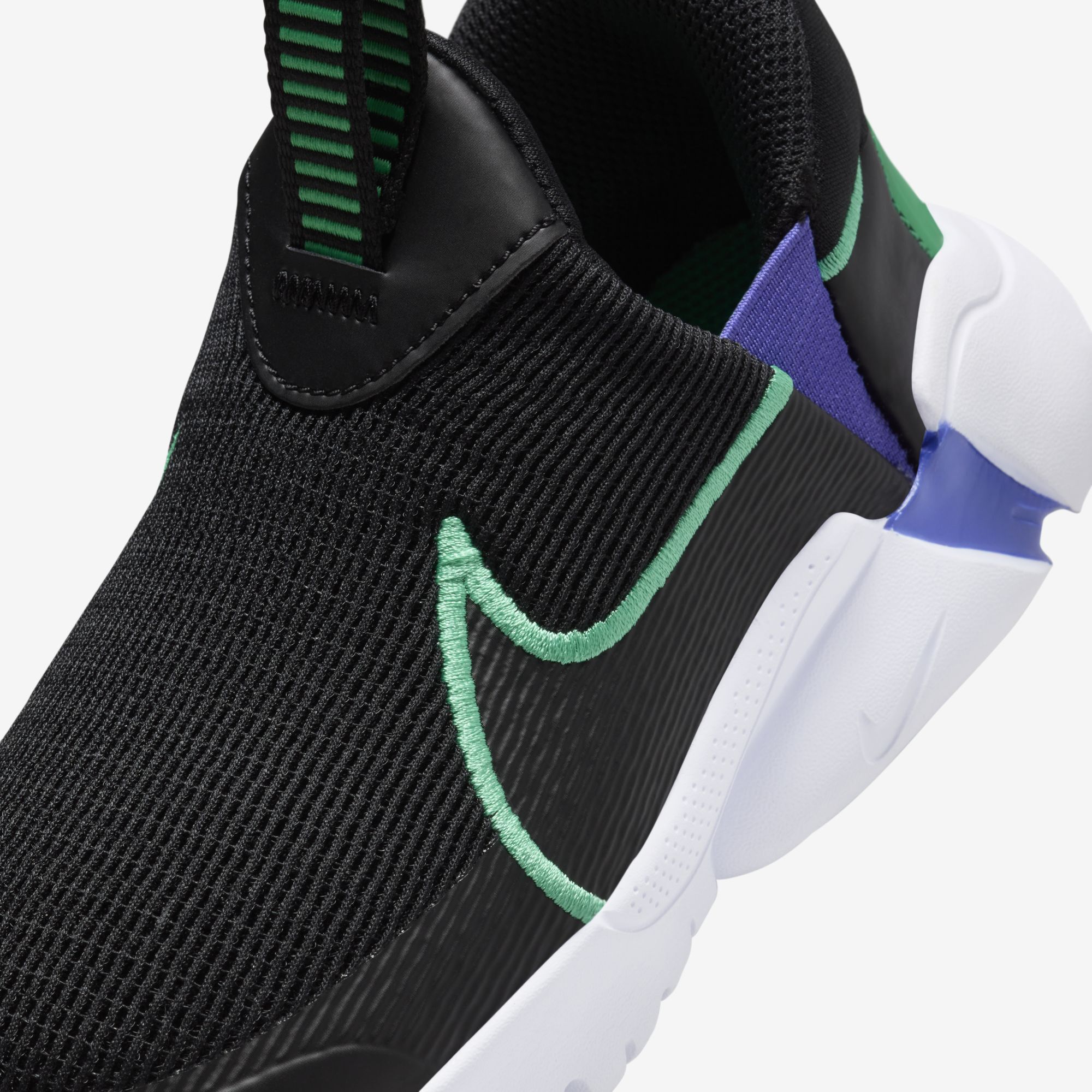 Nike Flex Plus 2, Negro/Verde Estadio-Blanco-Violeta Persa, hi-res