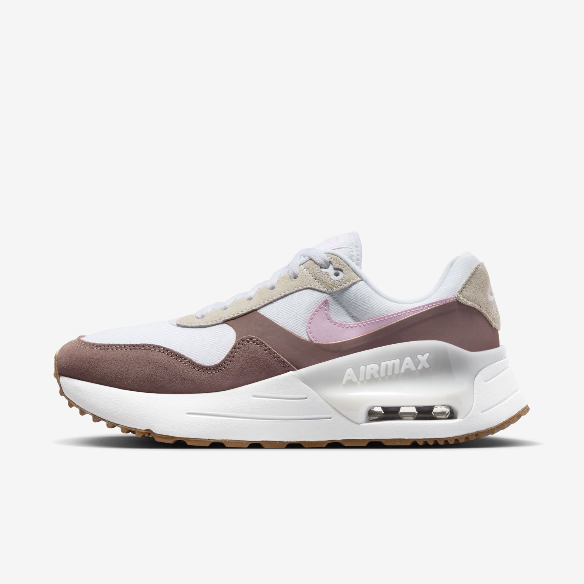 Nike Air Max SYSTM, Blanco/Malva Ahumado/Marrón Goma Mediano/Rosa Espuma, hi-res