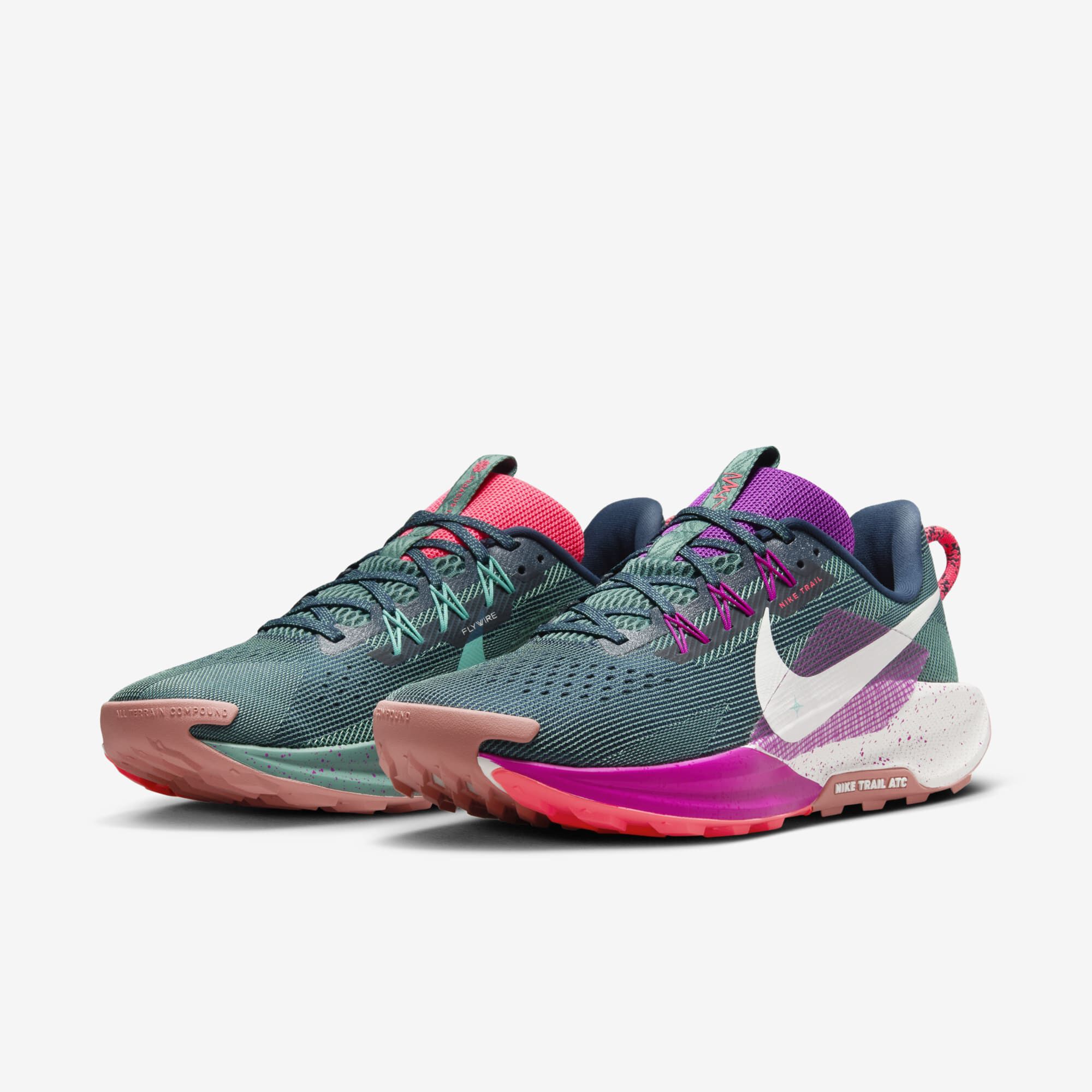 Nike Pegasus Trail 5, Azul Marino Militar/Uva Vivo/Escarcha Verde/Fantasma, hi-res