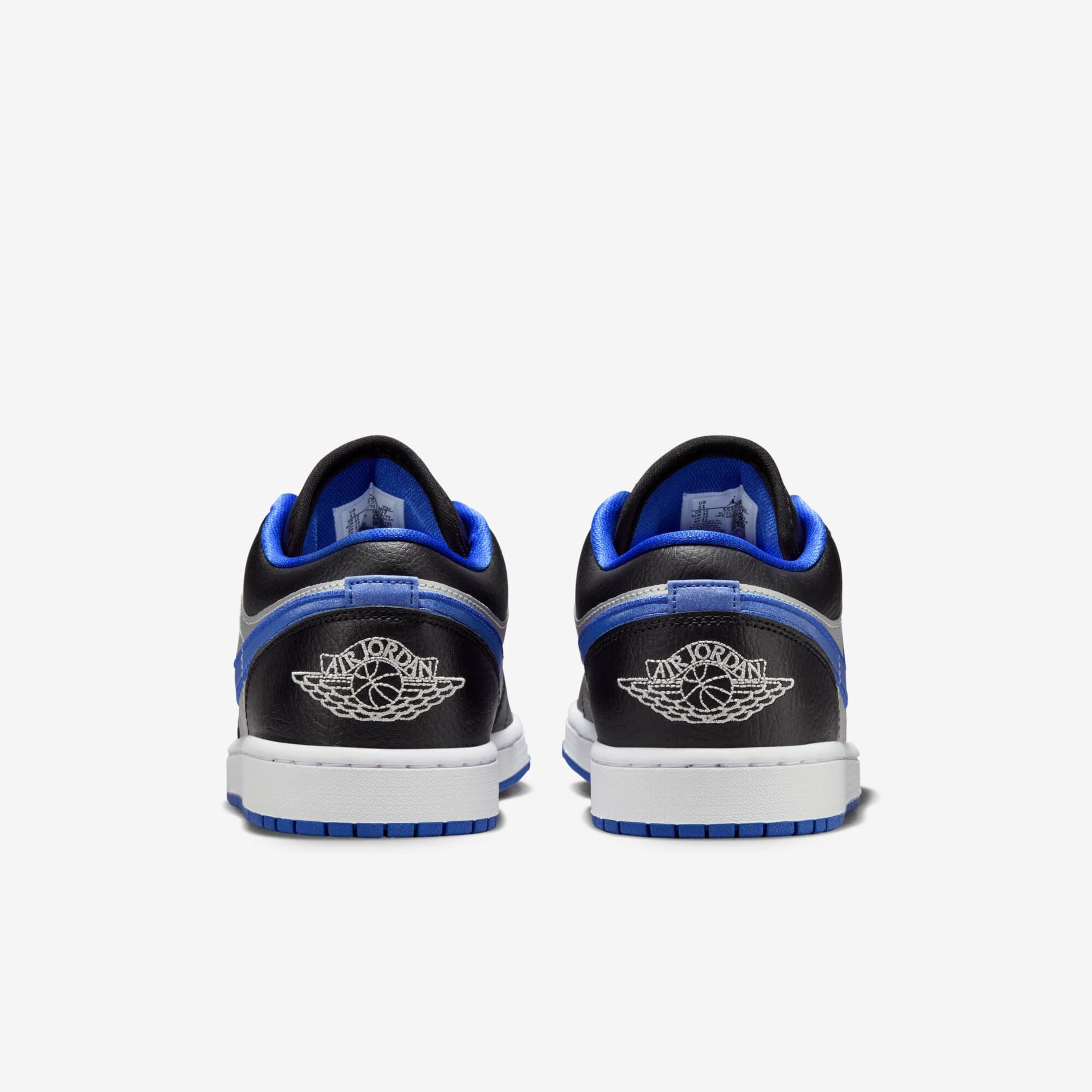 Air Jordan 1 Low, Negro/Blanco-Game Royal-Metalizado Platino, hi-res