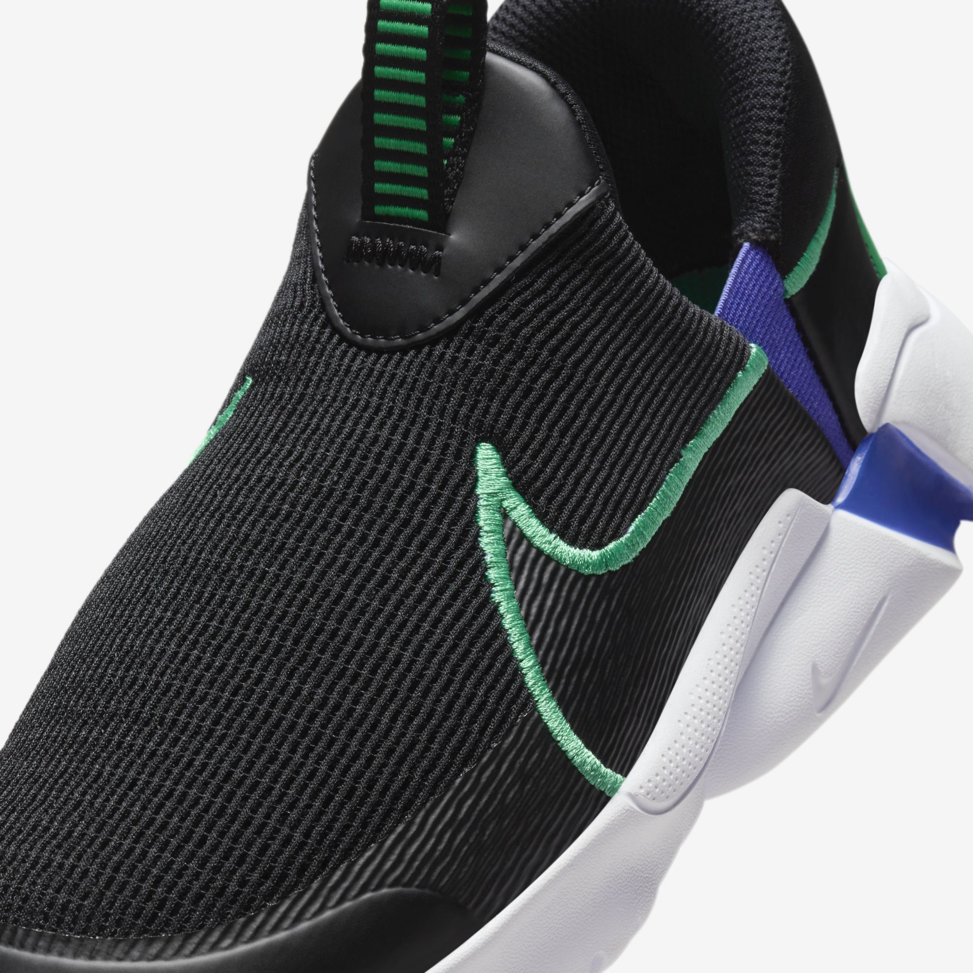 Nike Flex Plus 2, Negro/Verde Estadio-Blanco-Violeta Persa, hi-res