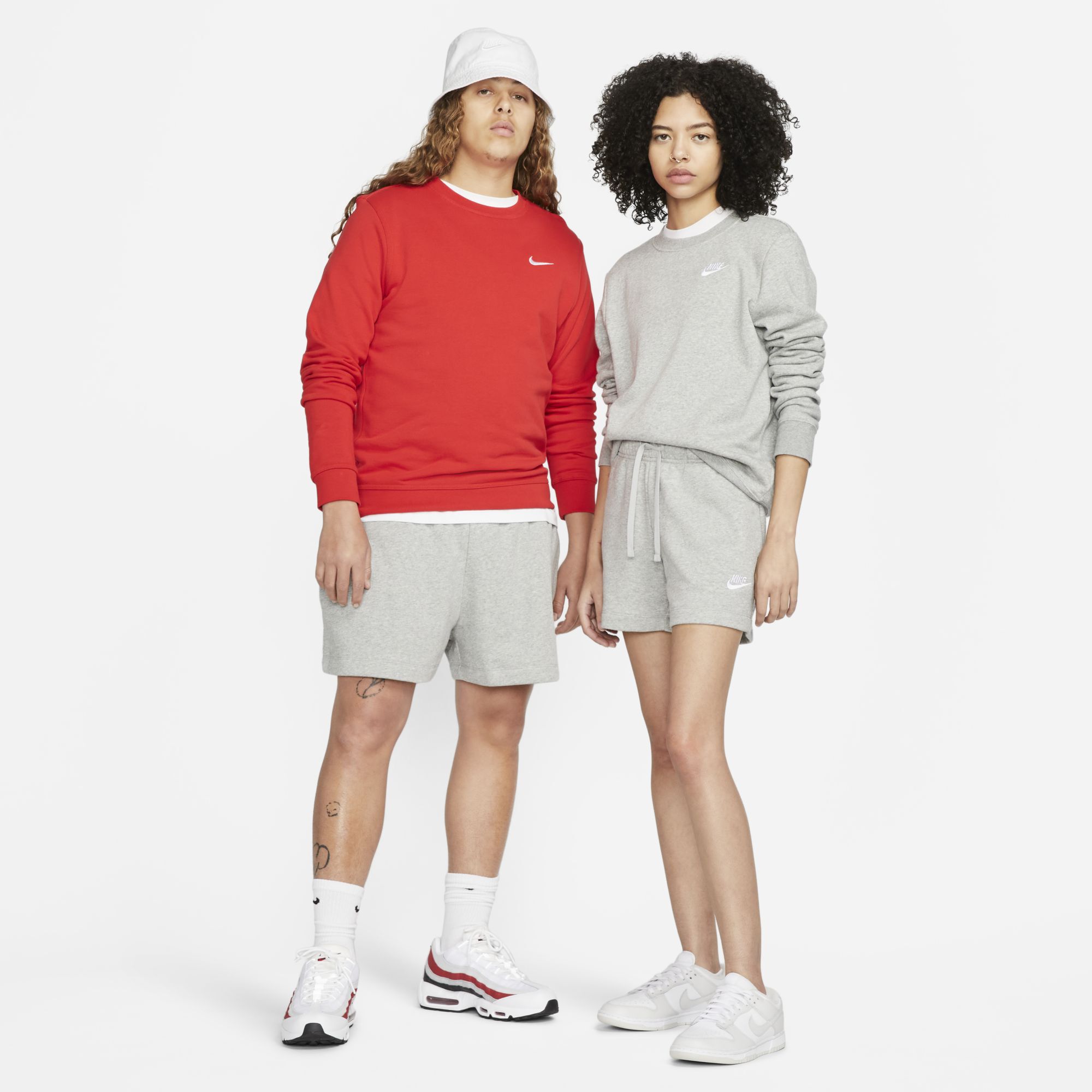 Nike Sportswear Club Fleece, Gris oscuro jaspeado/Blanco, hi-res