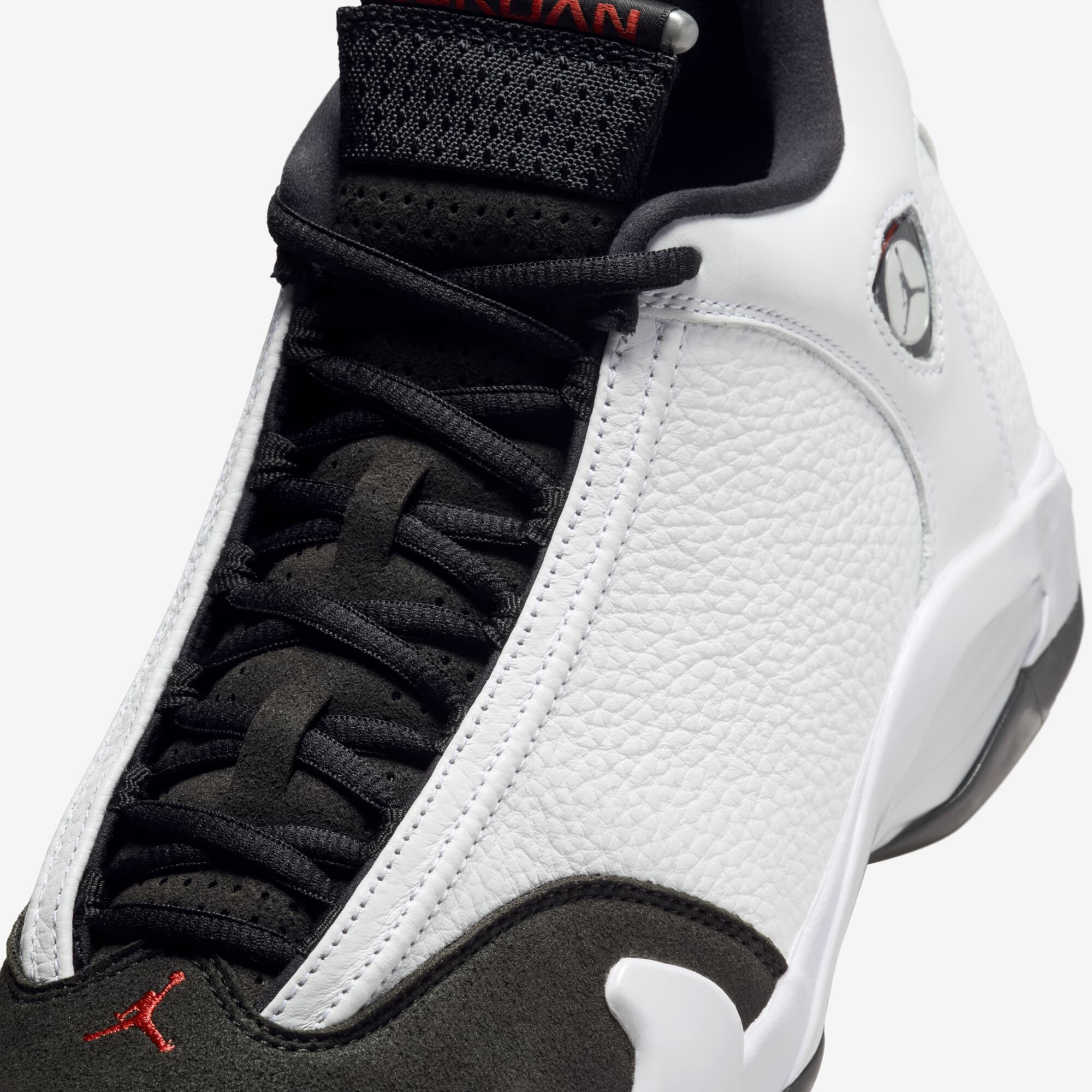 Air Jordan 14 Retro, Blanco/Negro/Plata Metalizado/Rojo Universidad, hi-res