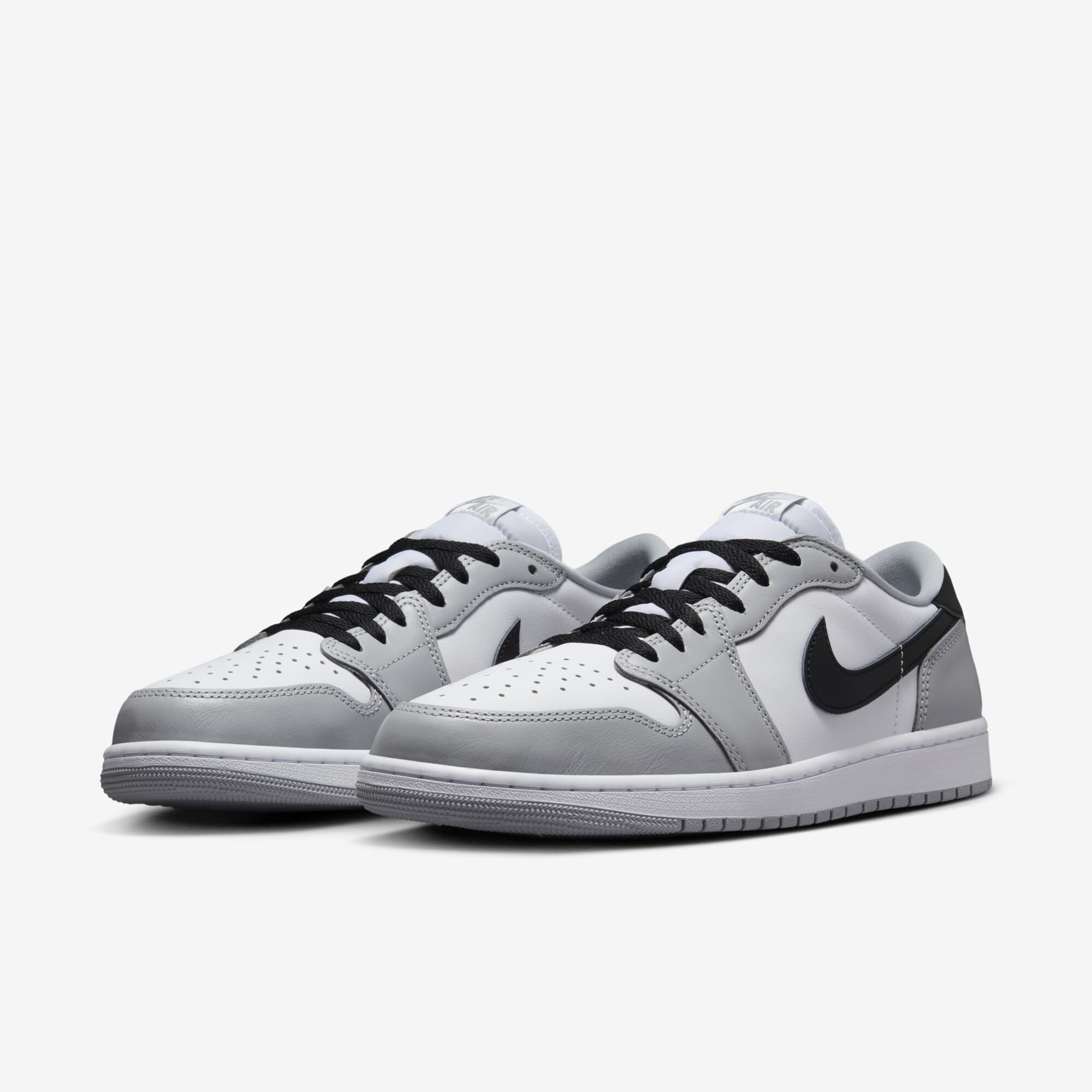 Air Jordan 1 Low OG, Blanco/Gris lobo/Negro, hi-res