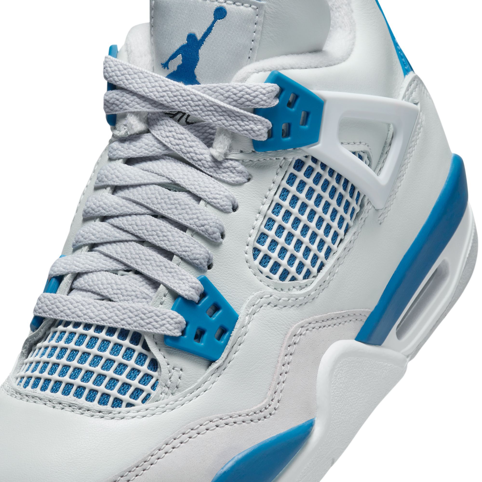 Air Jordan 4 Retro, Blanco Roto/Azul Militar-Gris Neutro, hi-res