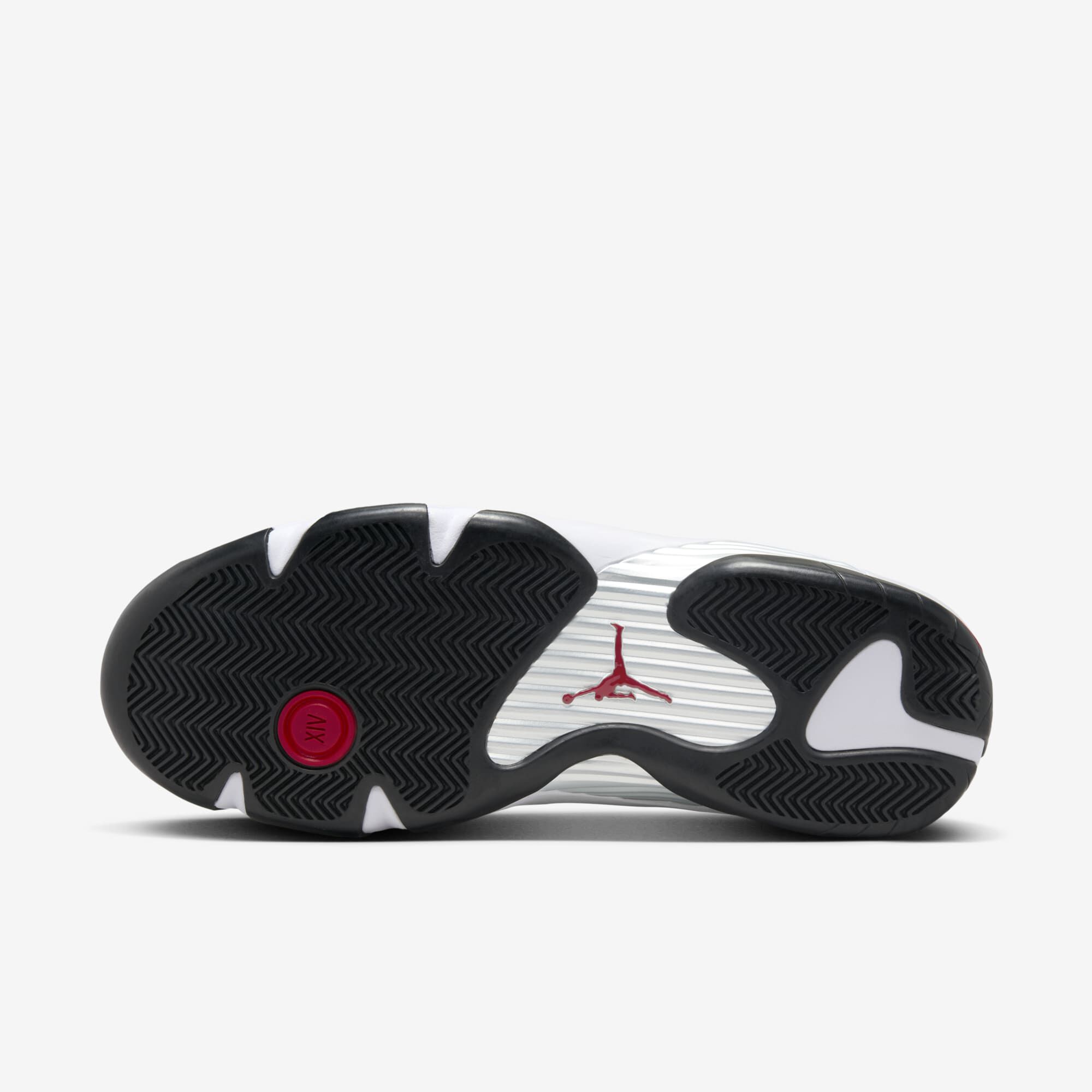 Air Jordan 14 Retro, Blanco/Negro/Plata Metalizado/Rojo Universidad, hi-res