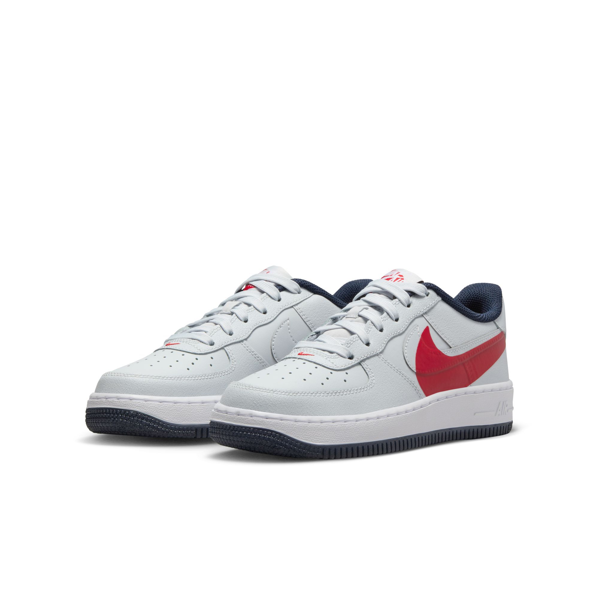 Nike Air Force 1 LV8 4, Platino Puro/Rojo Universitario/Obsidiana/Platino Puro, hi-res