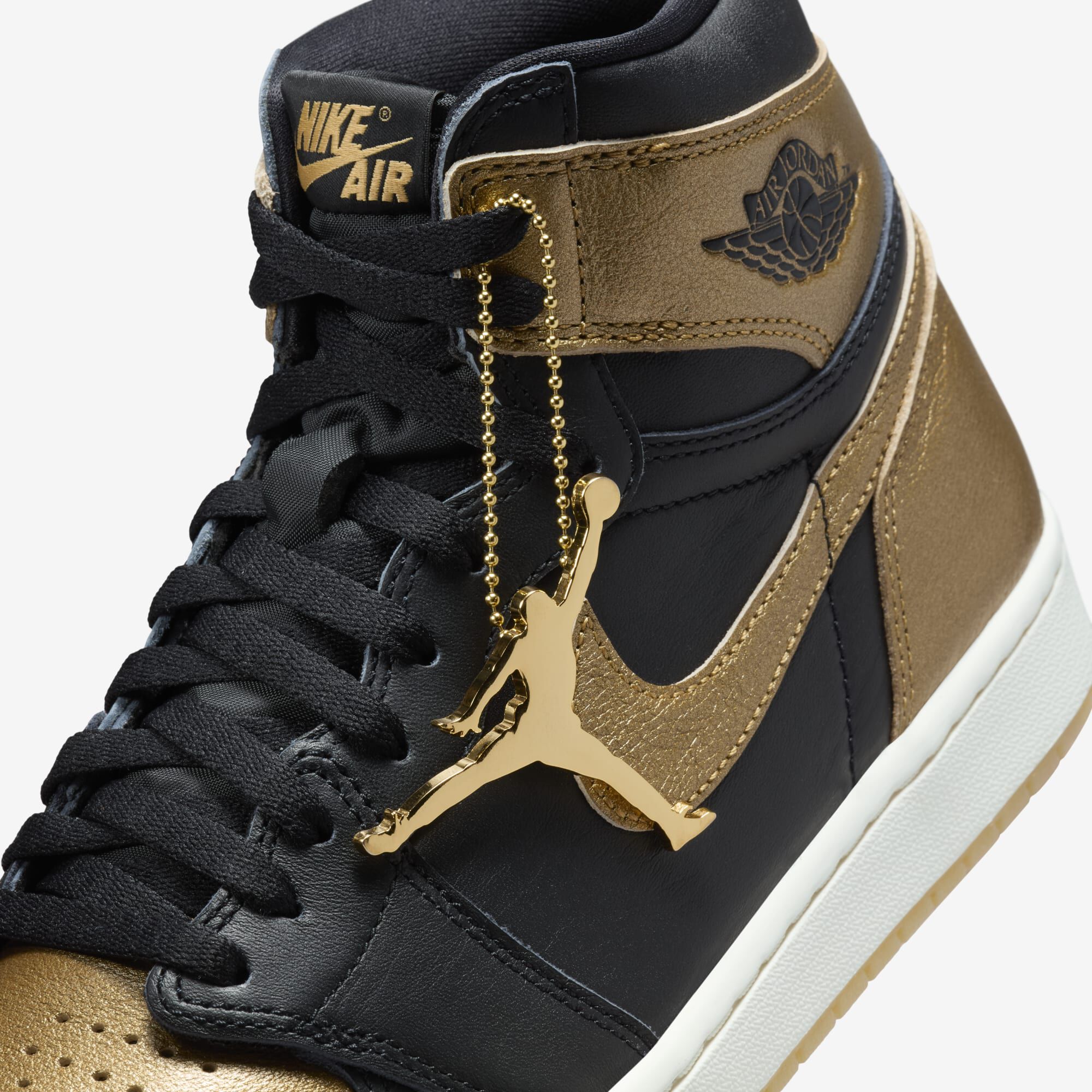 Air Jordan 1 Retro High OG, Negro/Vela/Oro Metalizado, hi-res