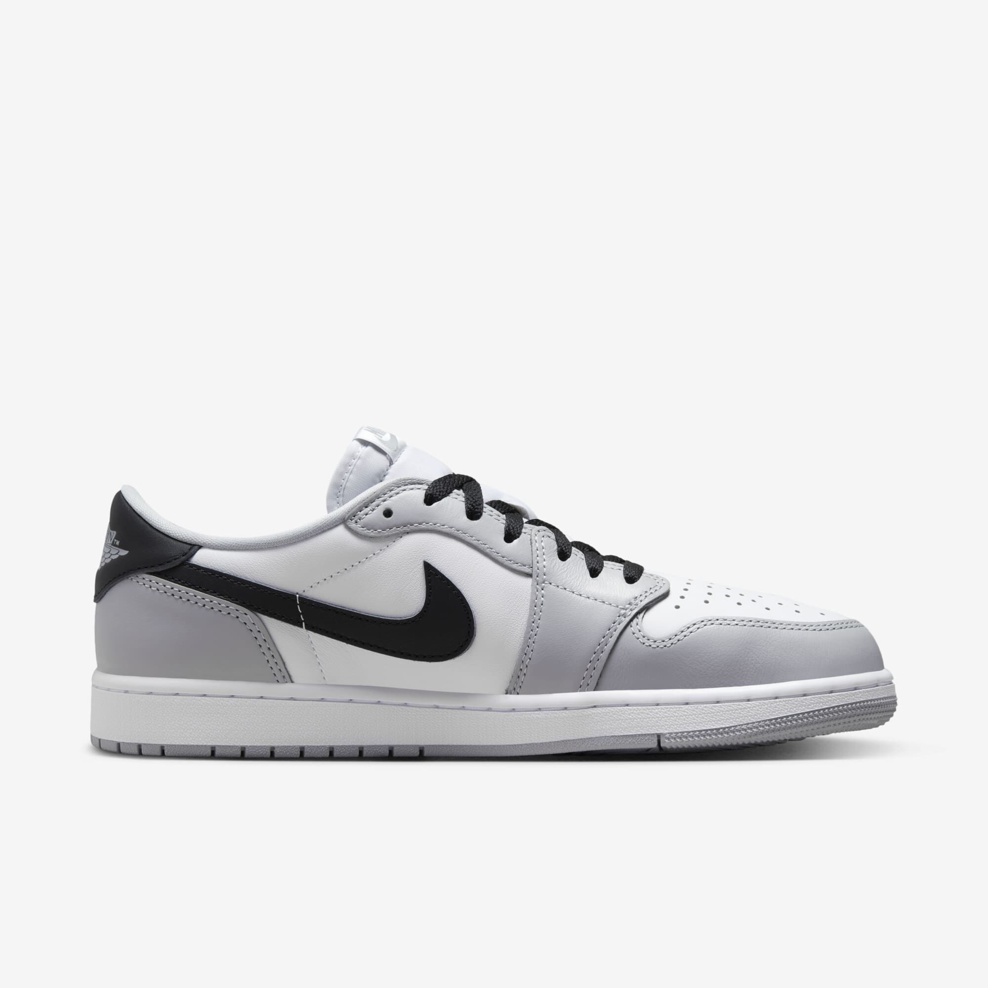 Air Jordan 1 Low OG, Blanco/Gris lobo/Negro, hi-res