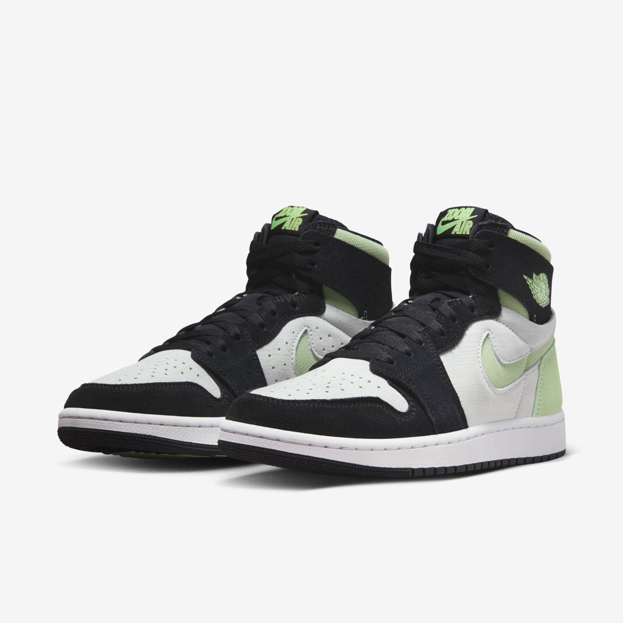 Air Jordan 1 Zoom Comfort 2, Blanco/Negro/Pulpa dulce/Verde vapor, hi-res