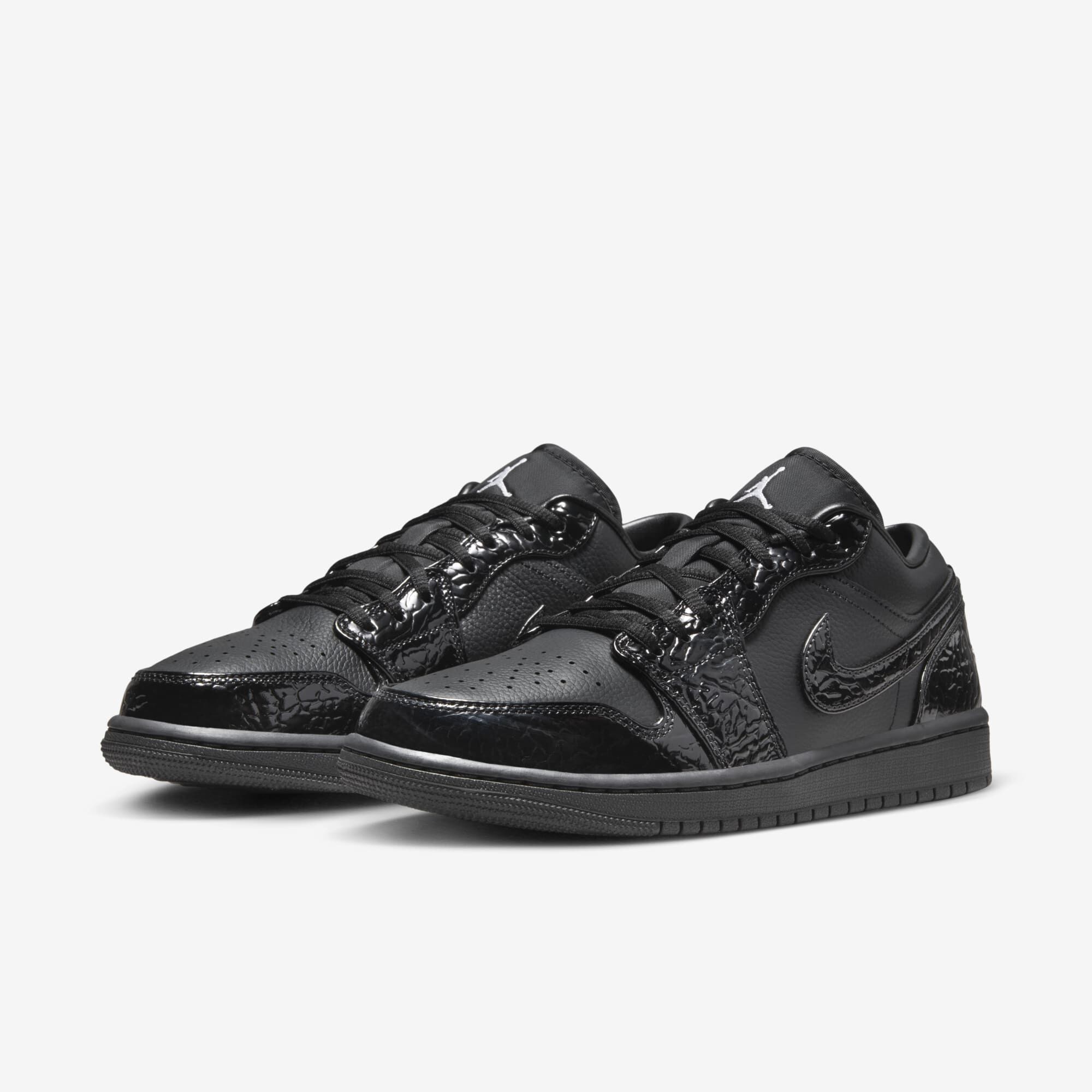 Air Jordan 1 Low SE, Negro/Blanco/Plata Metalizado/Negro, hi-res