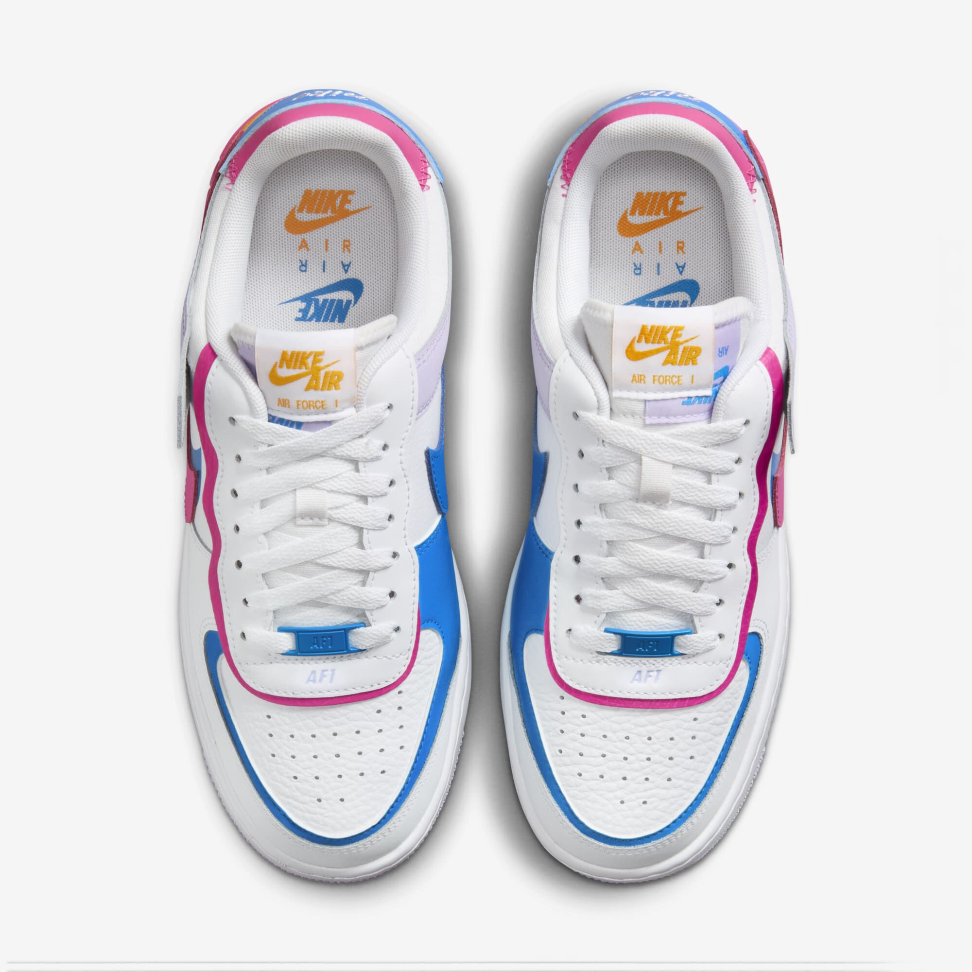 Nike Air Force 1 Shadow, Blanco/Rosa Alquimia-Azul Fotográfico, hi-res