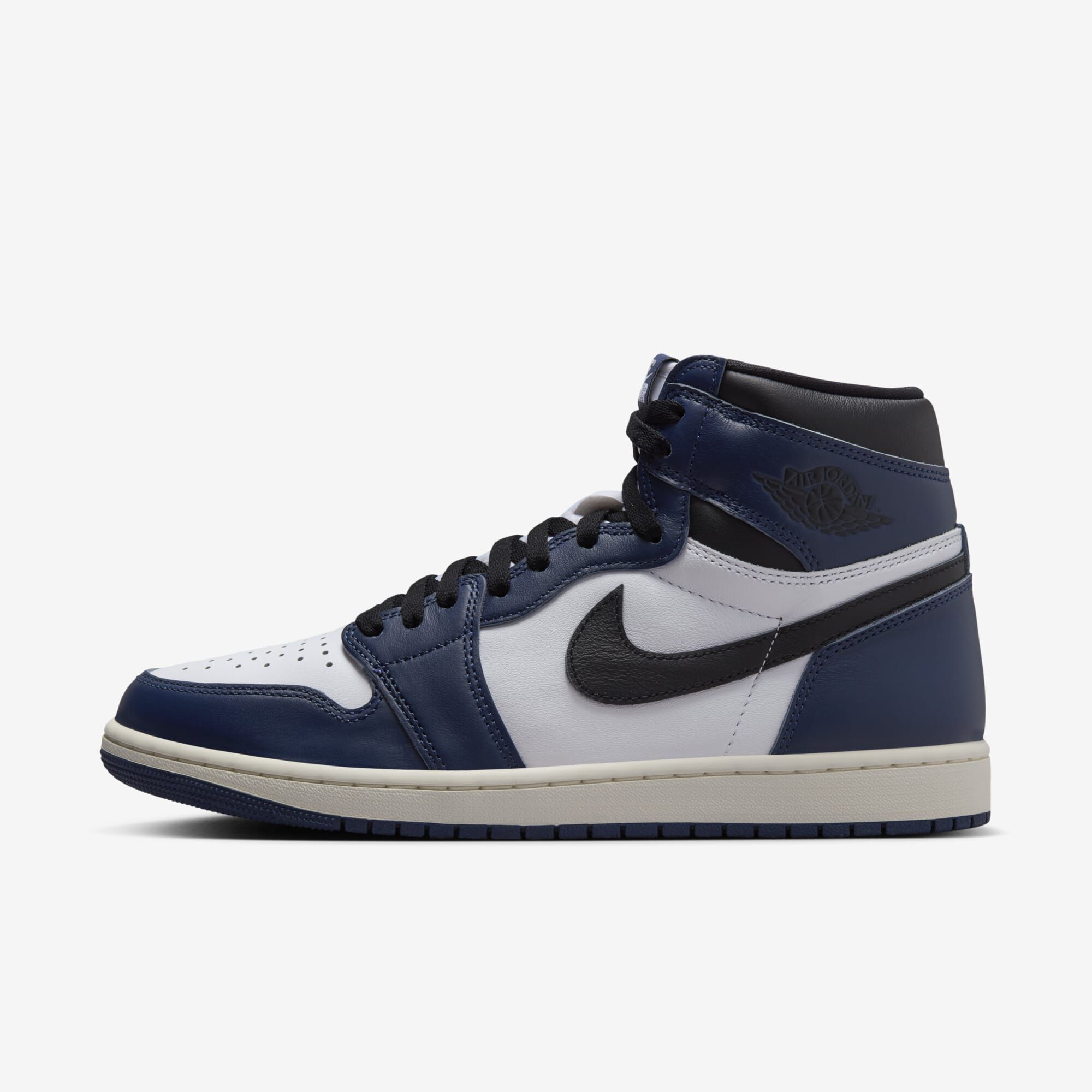 Air Jordan 1 Retro High OG, Azul marino medianoche/Blanco/Vela/Negro, hi-res