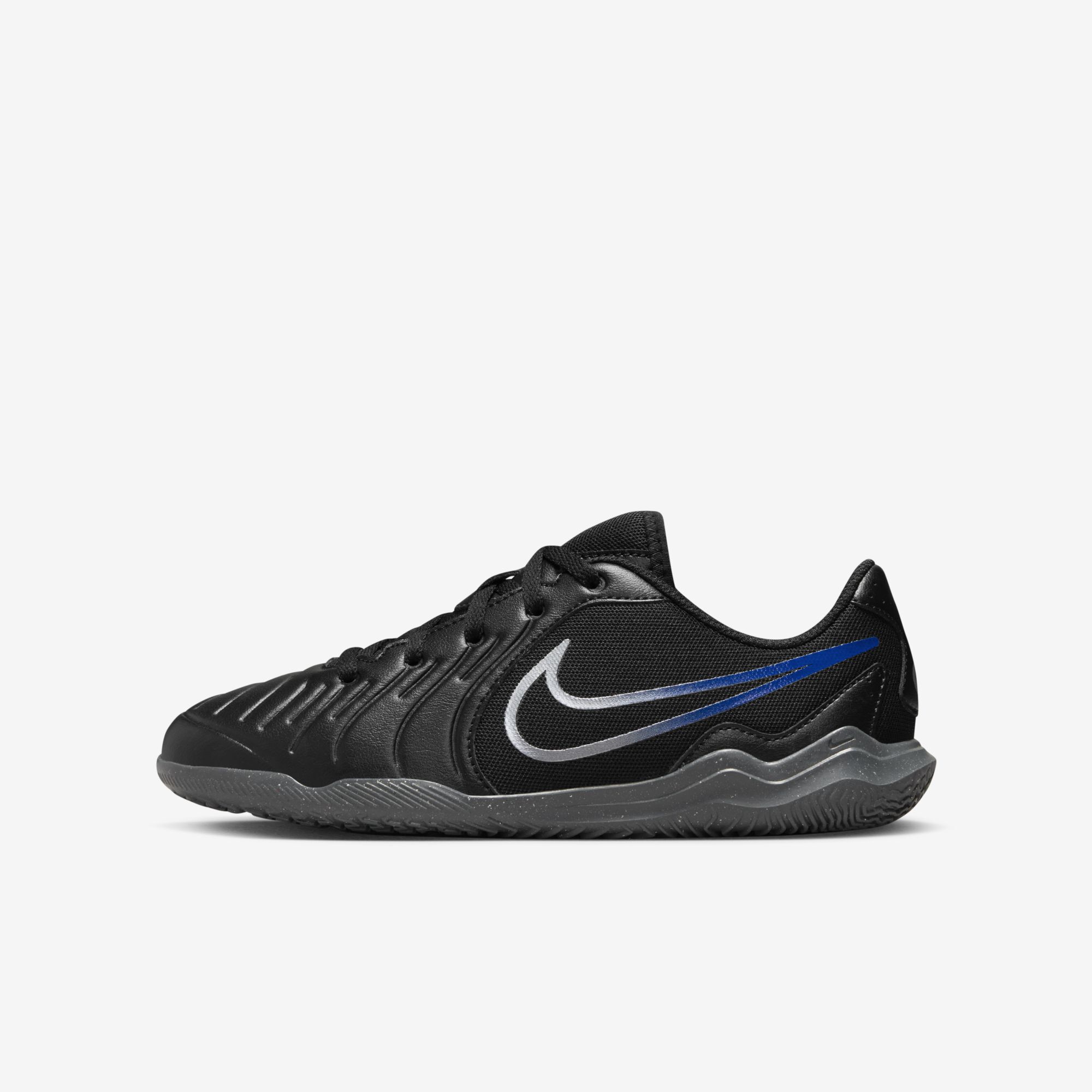 Nike Jr. Tiempo Legend 10 Club, Negro/Hiper Royal/Cromo, hi-res