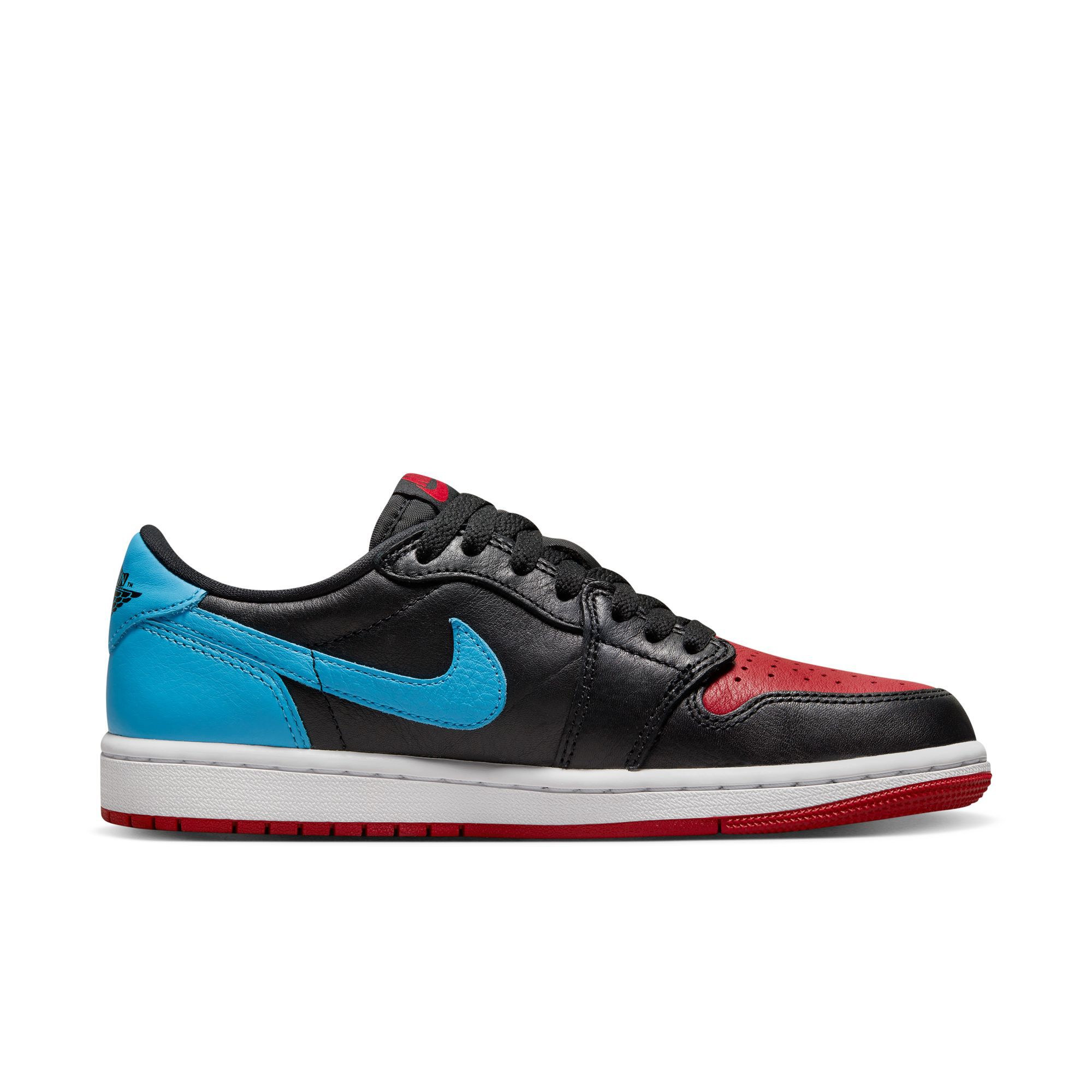 Air Jordan 1 Low OG, Negro/Azul Polvo Oscuro-Rojo Gimnasio, hi-res