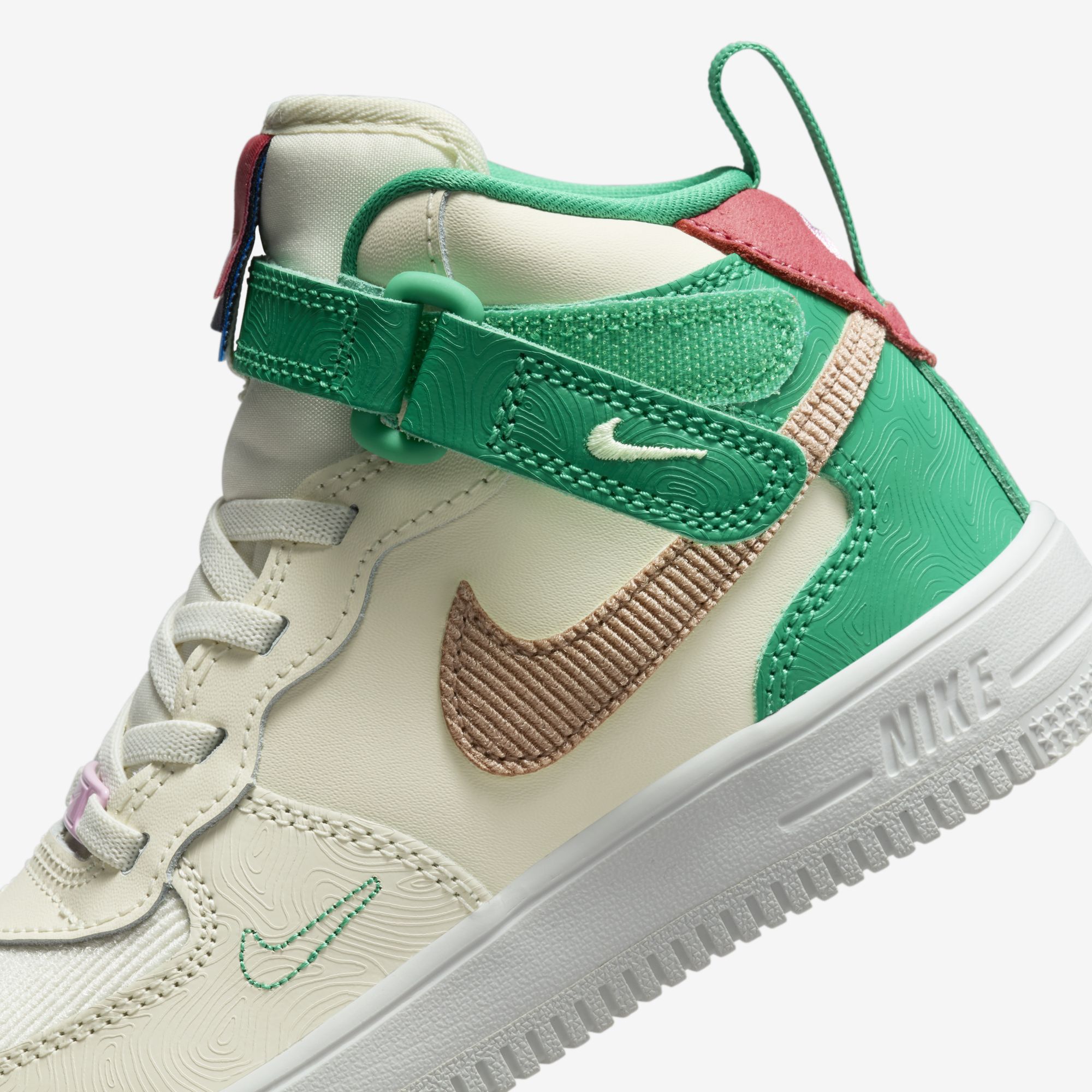 Nike Force 1 Mid SE EasyOn, Leche De Coco/Cáñamo-Rosa, hi-res