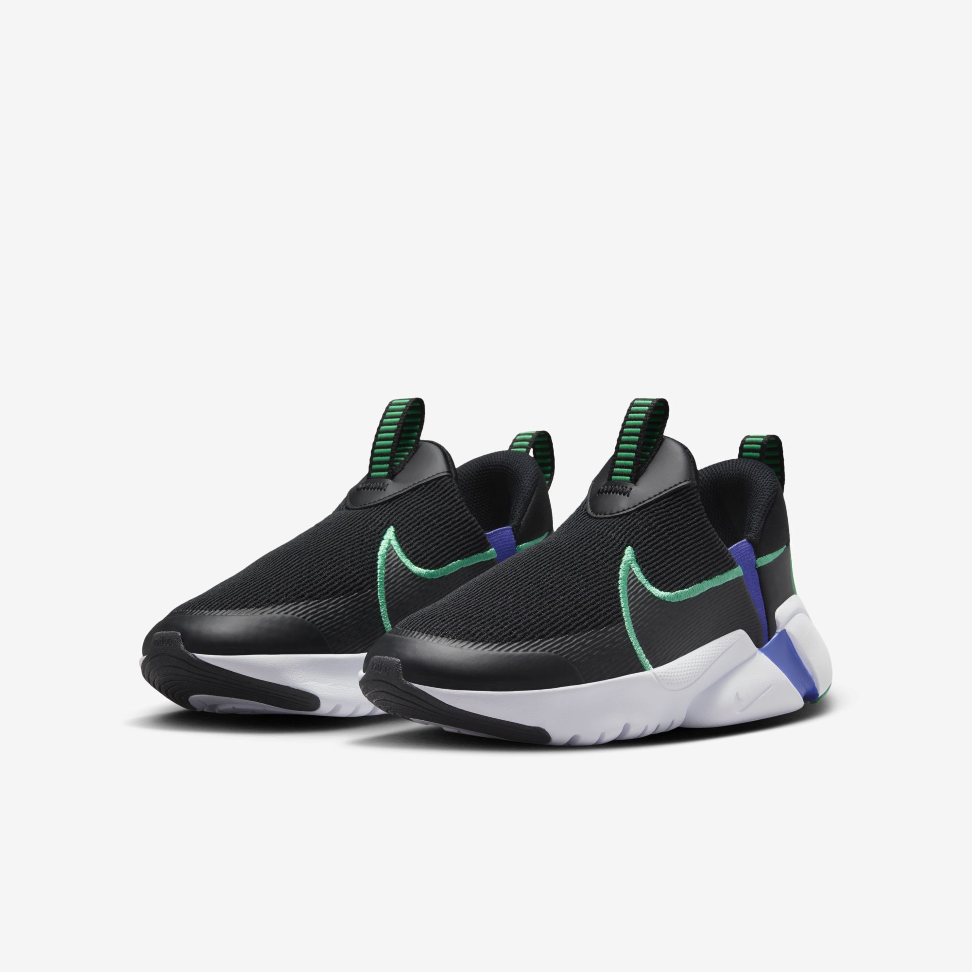 Nike Flex Plus 2, Negro/Verde Estadio-Blanco-Violeta Persa, hi-res