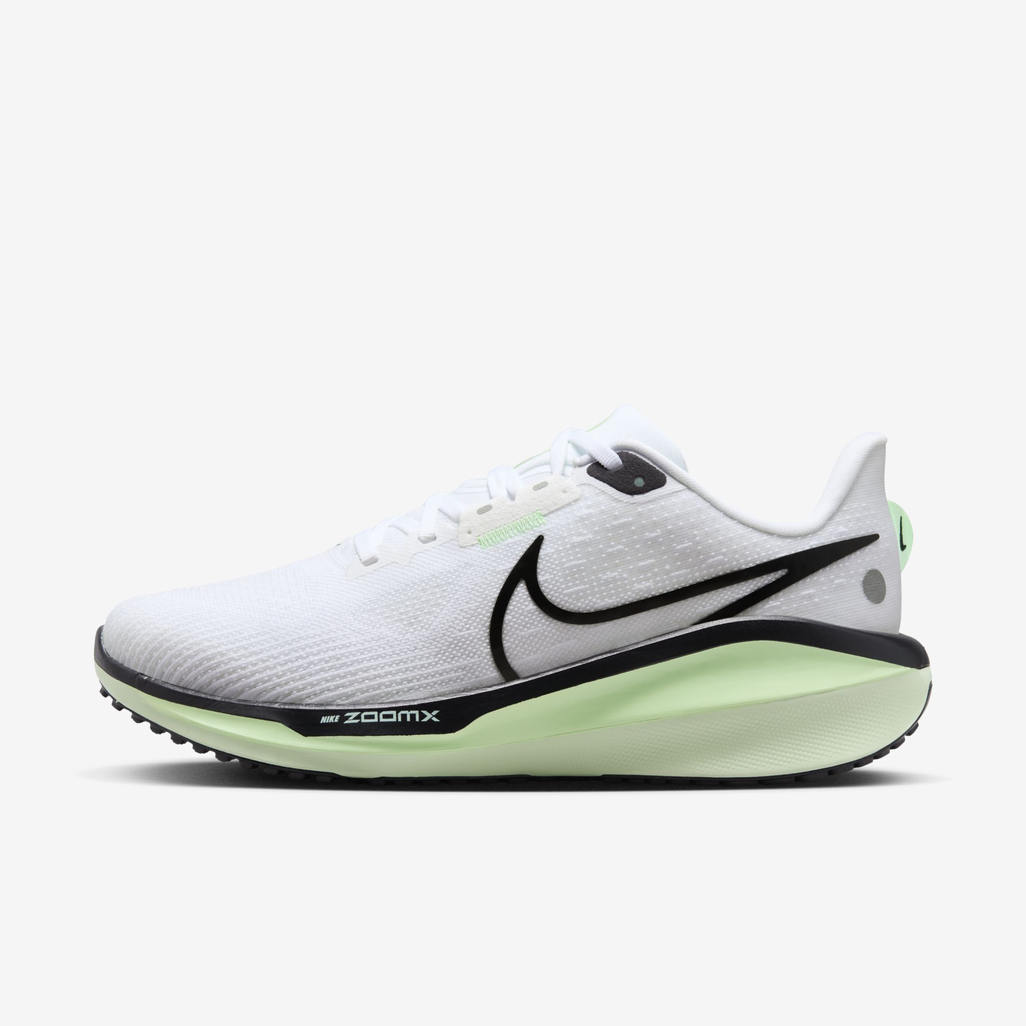 Nike Vomero 17, Blanco/Negro-Vapor Verde-Golpe Verde, hi-res