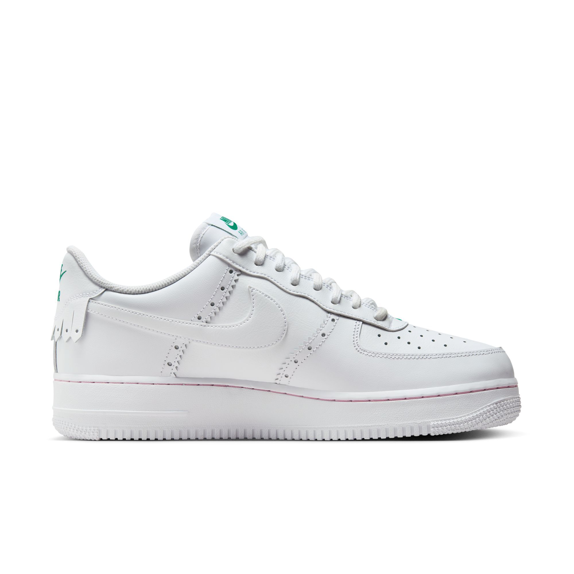 Nike Air Force 1 '07 LV8, Blanco/Blanco-Rosa Medio Suave-Malaquita, hi-res