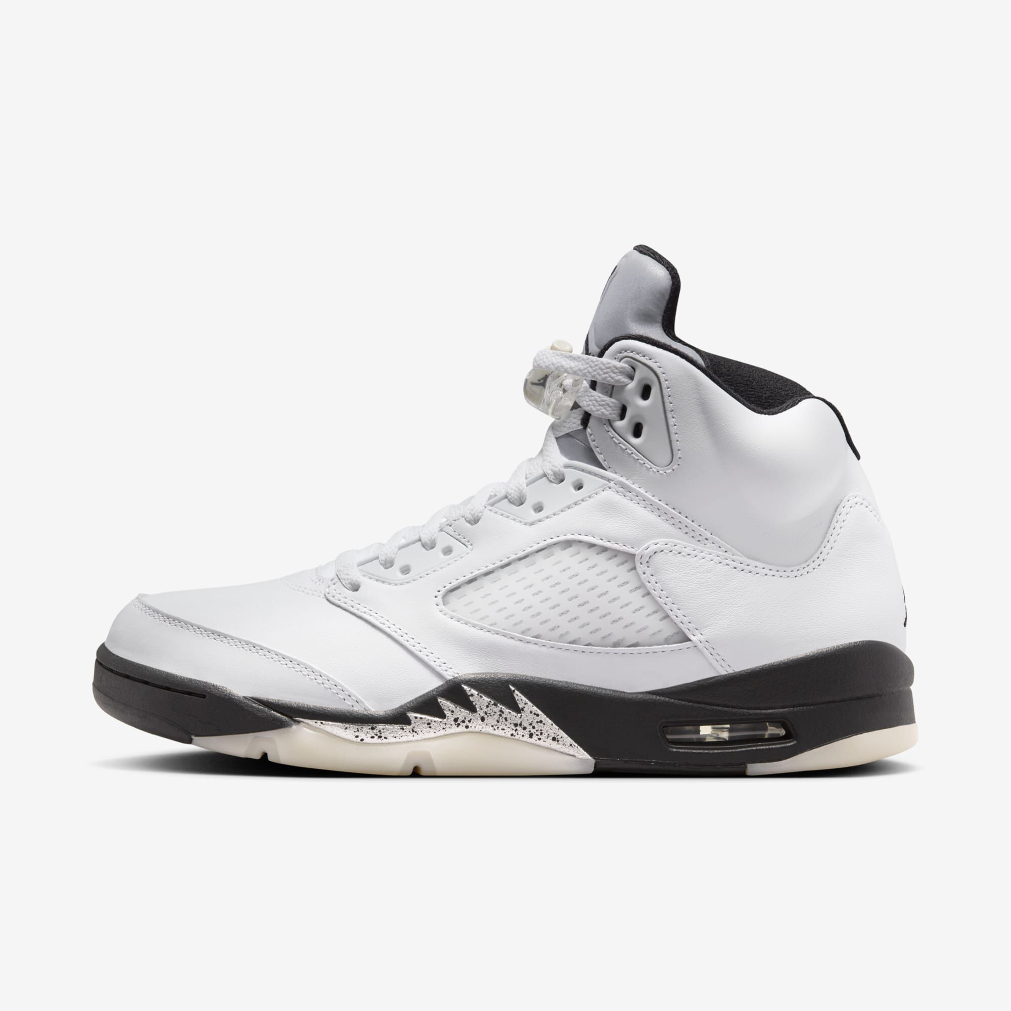 Air Jordan 5 Retro, Blanco/Vela/Plata Metalizado/Negro, hi-res