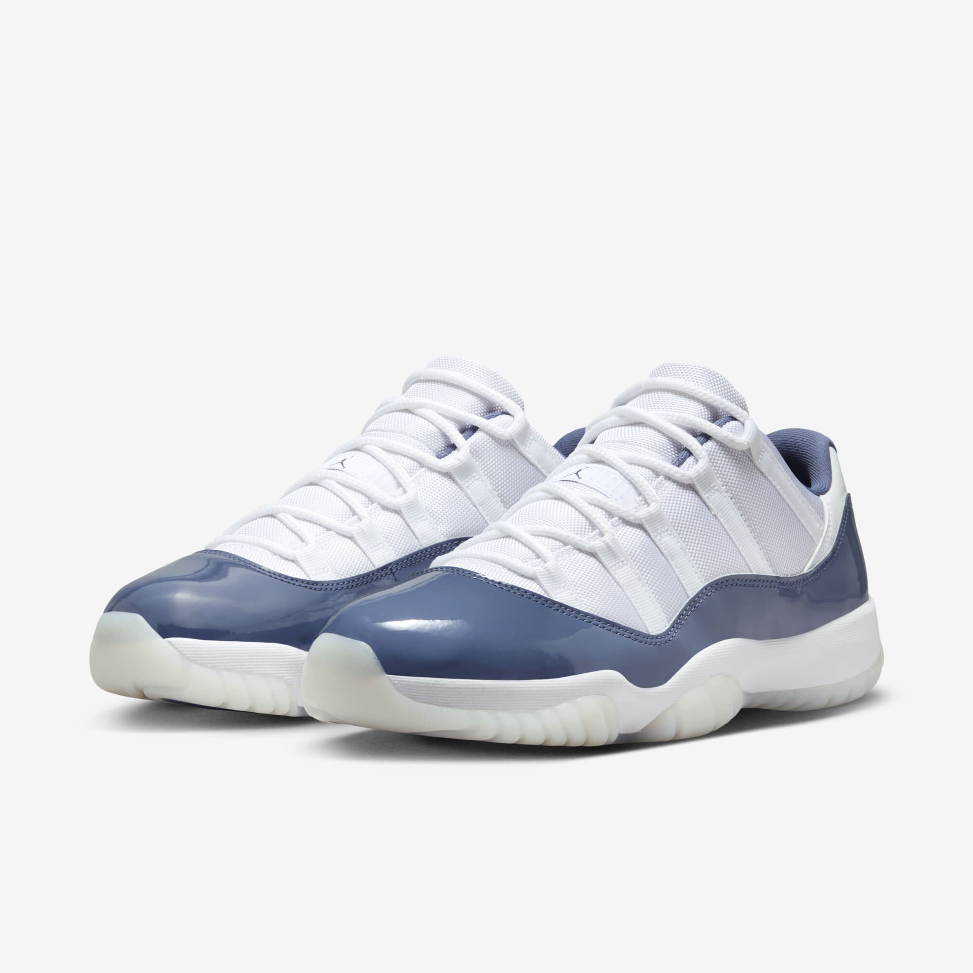 Air Jordan 11 Retro Low, Blanco/Azul difuso/Gris fútbol/Azul marino medianoche, hi-res